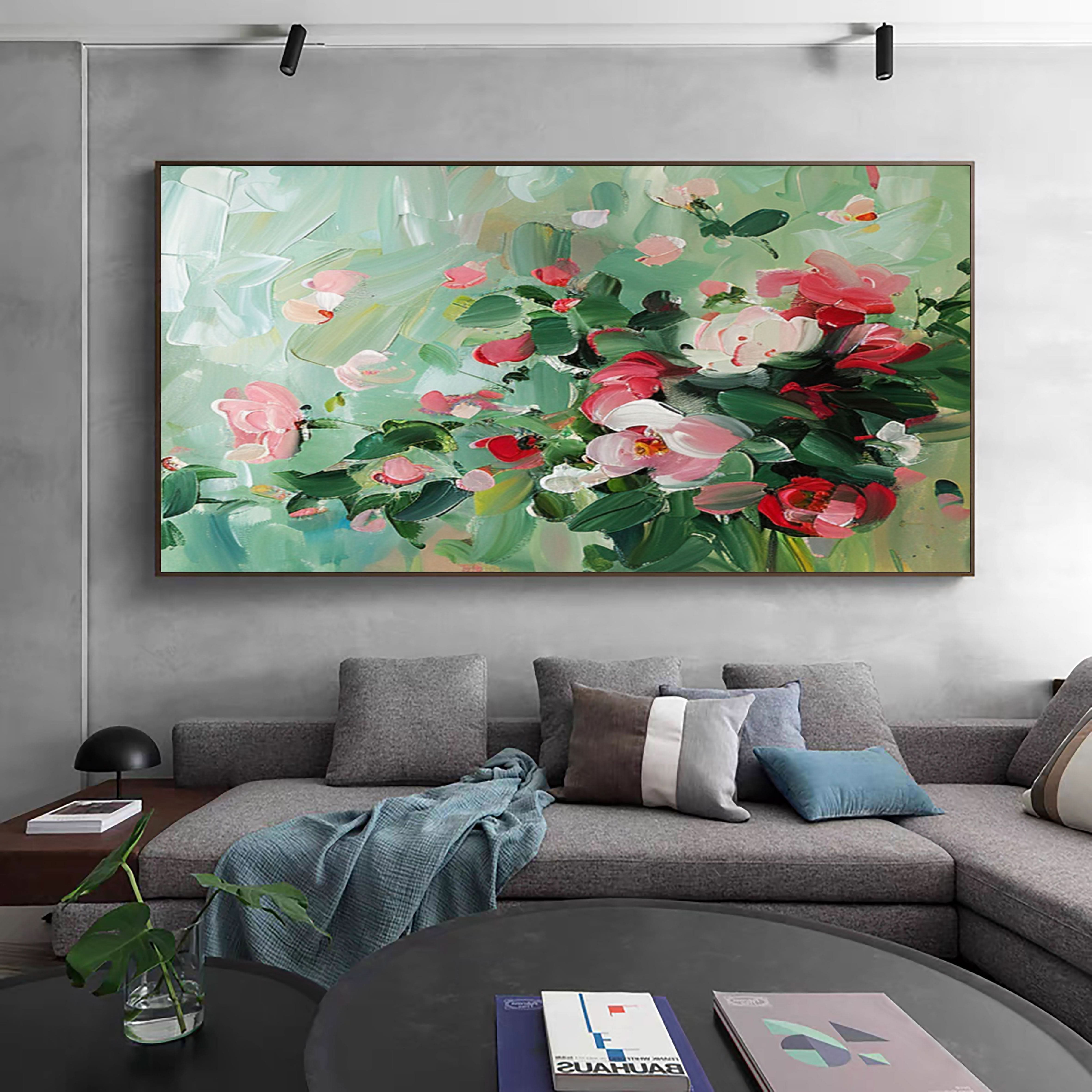 Botanical Beauty Canvas Print Colorful Abstract Floral Art #FT 018