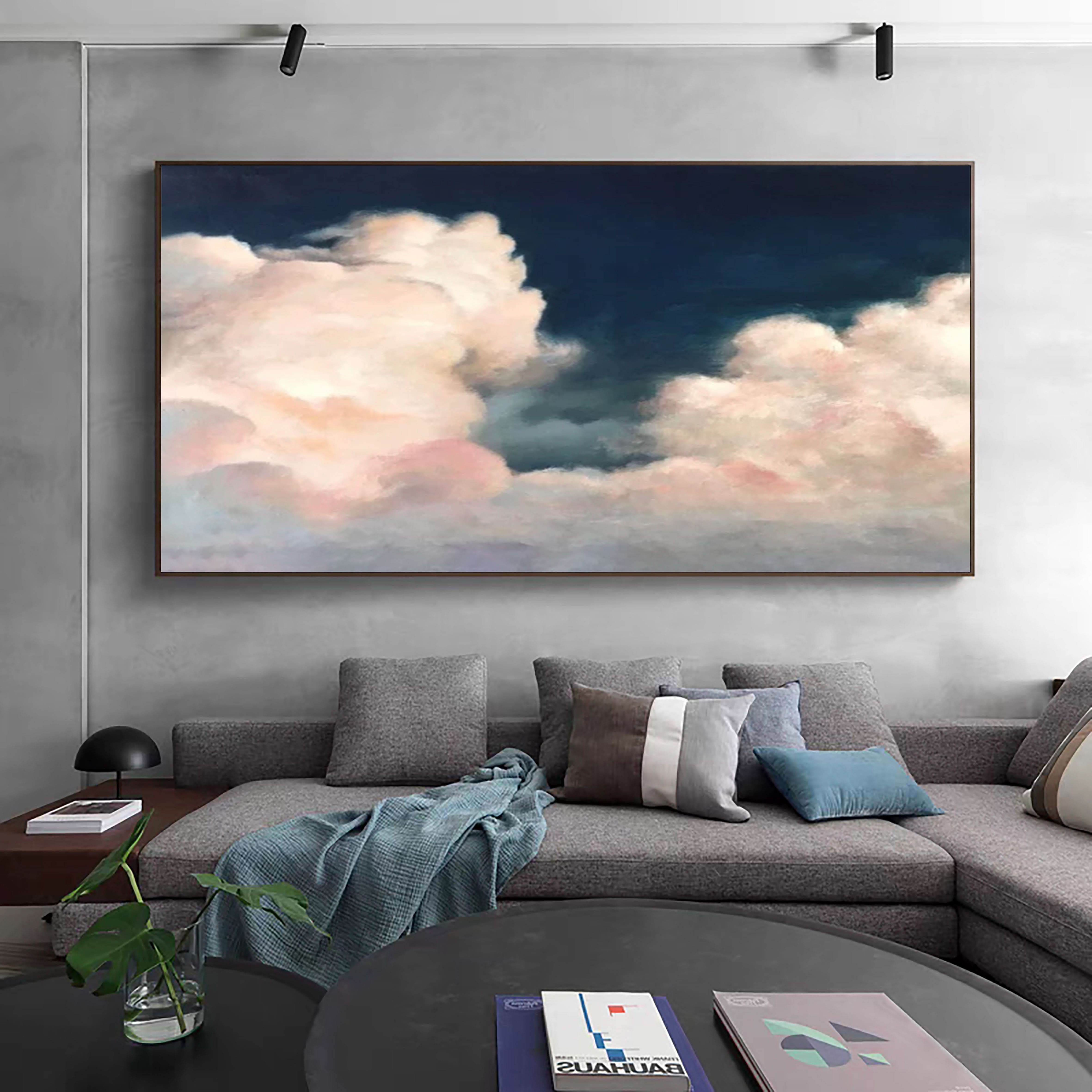 Luminous Sky Clouds Canvas Soft Pastel Wall Art for Serene Decor #OS 004