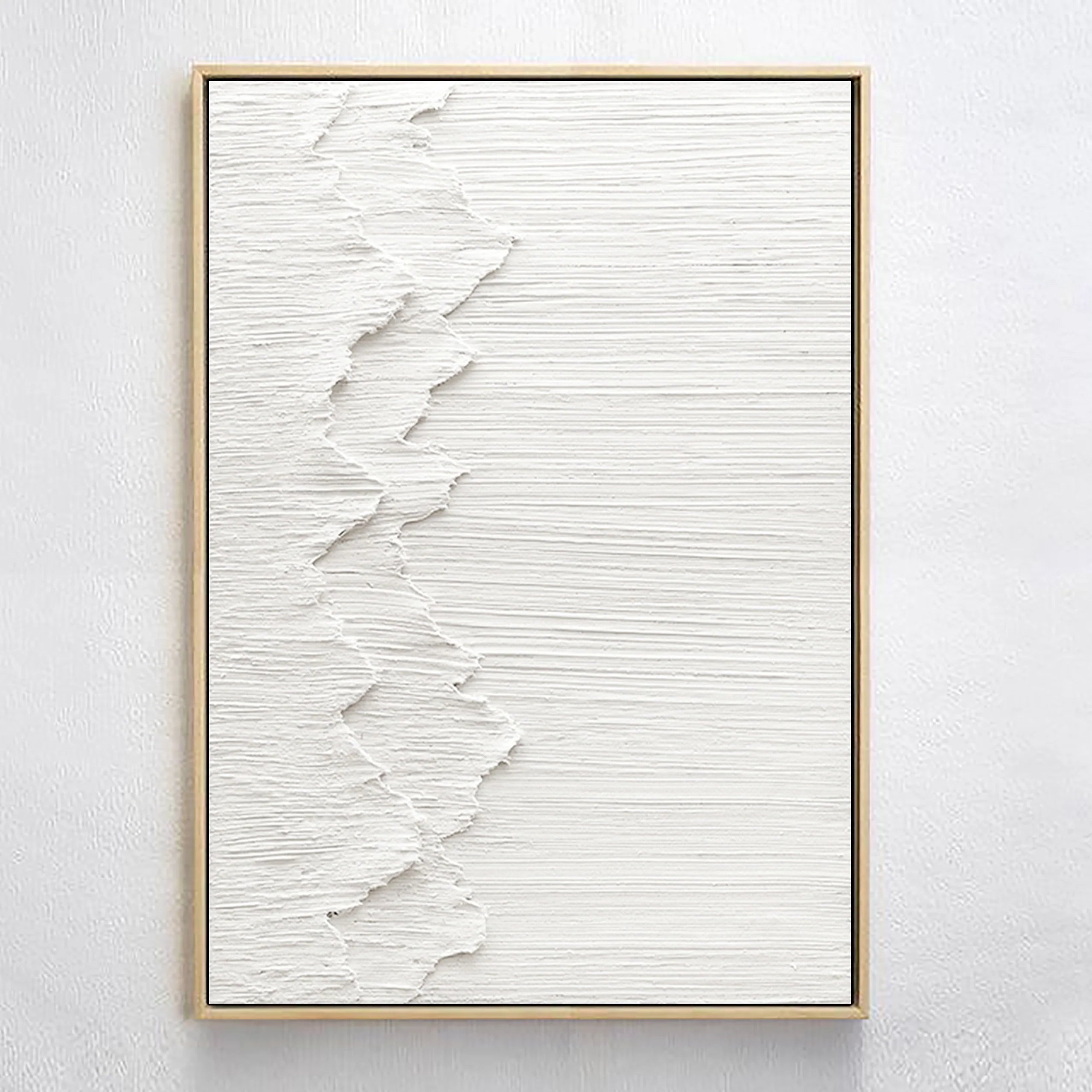 Plaster Art Minimalistic Wave Painting Wall Decor for Living Room/Bedroom