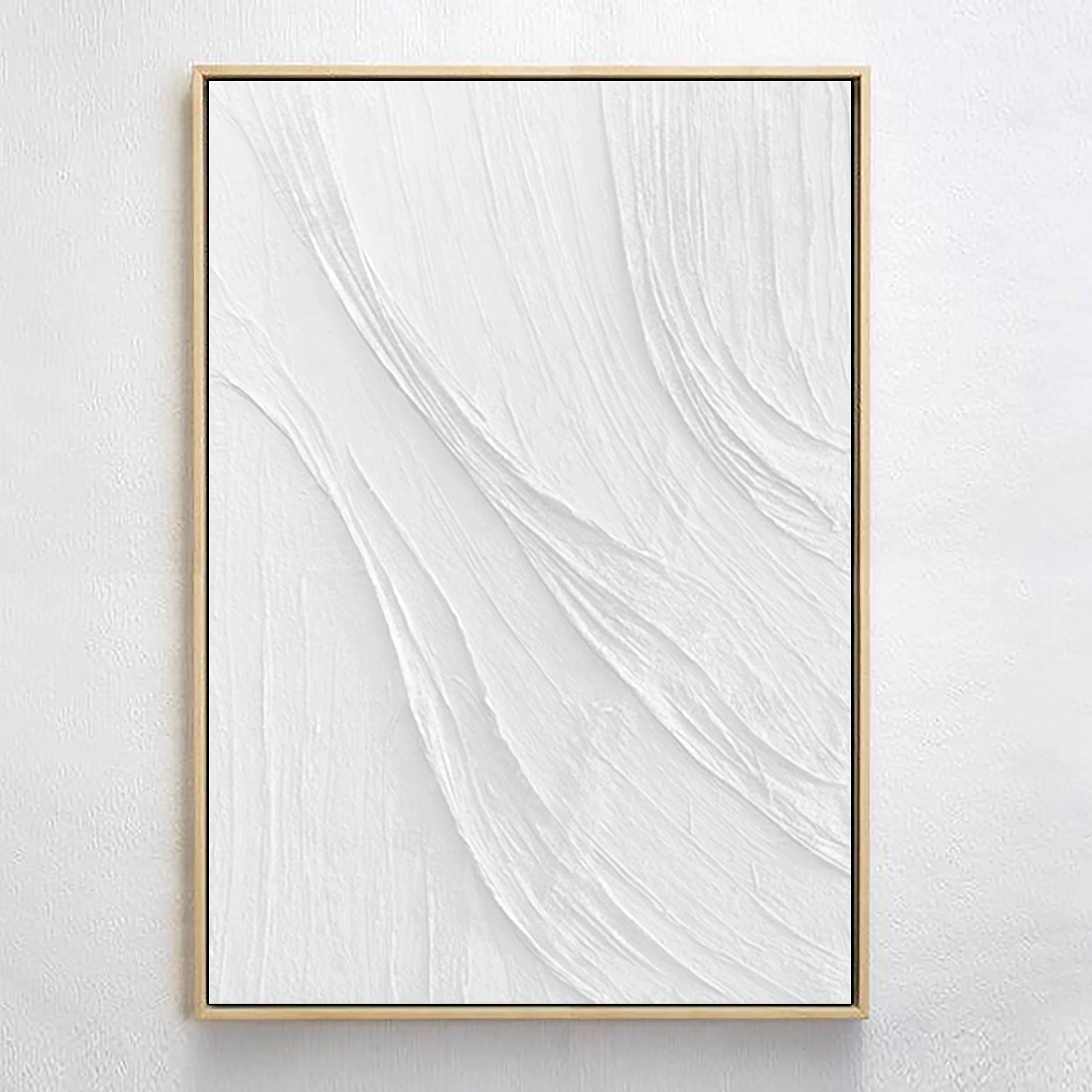 Plaster Minimalistic White Textured Large Painting for Bedroom/Living Room