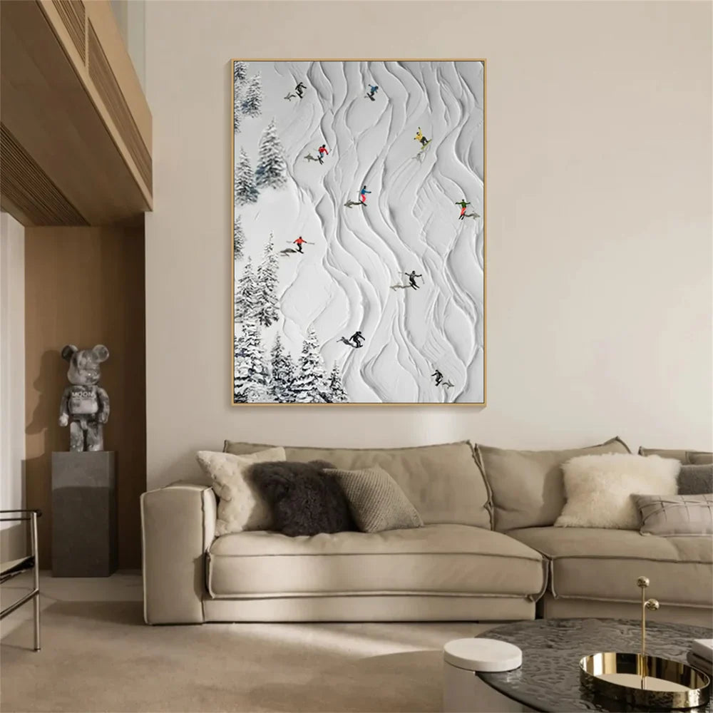 Weiße Sportkunst minimalistische strukturierte Wandkunst #SA007