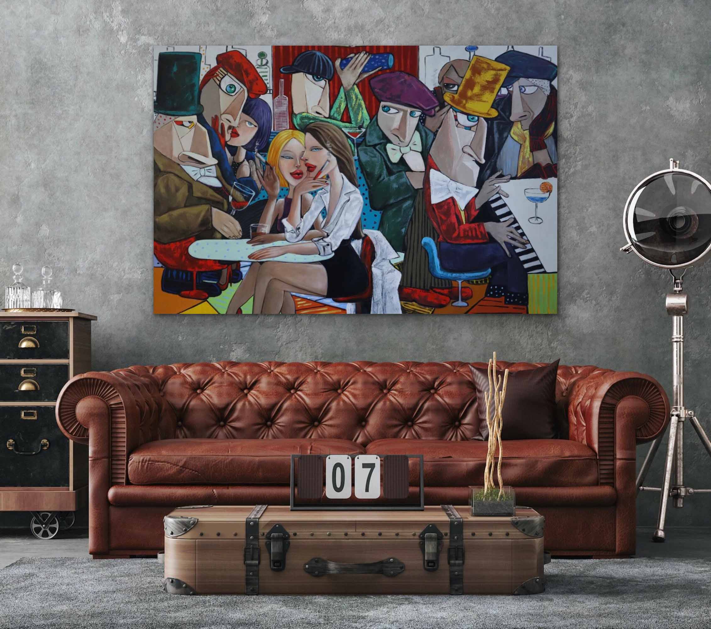 Bar Wall Art Decor Bar Decoration Painting Bar Pop Art Bar Wall Hanging Painting Bar Oil Painting