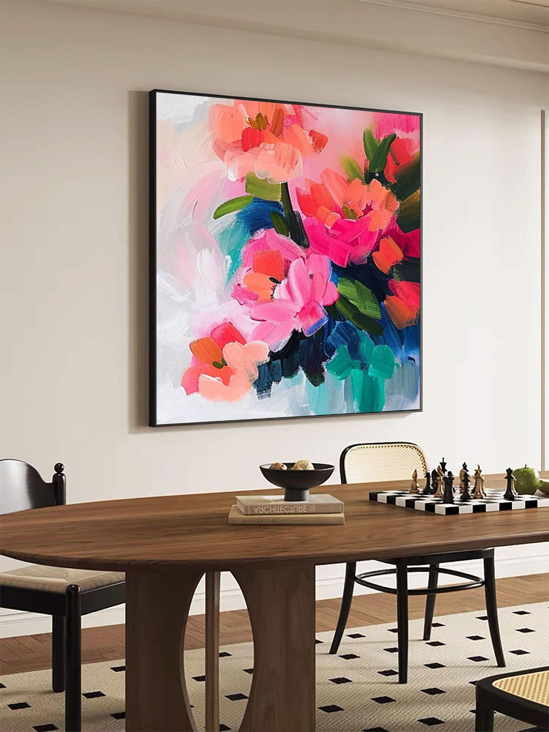 Vibrant Bloom Canvas Art Colorful Flower Wall Decor #FT 034