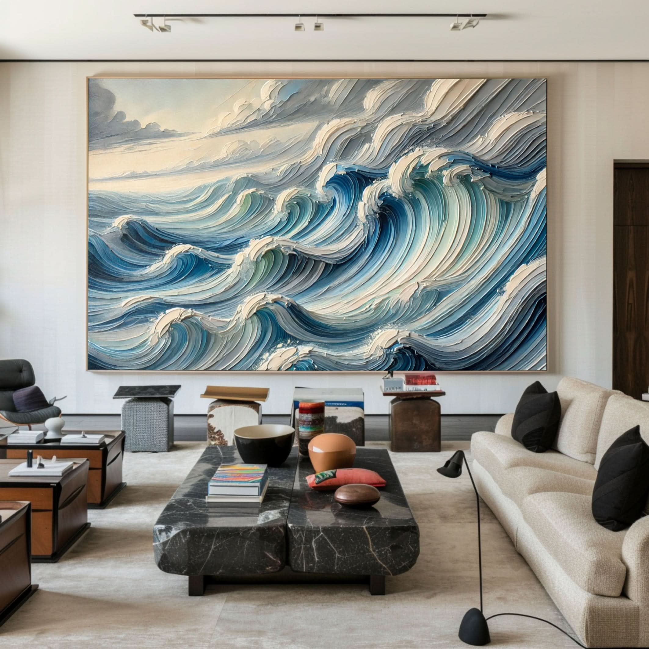 Majestic Ocean Wave Canvas Art Large Coastal Decor for Living Room #OS 080