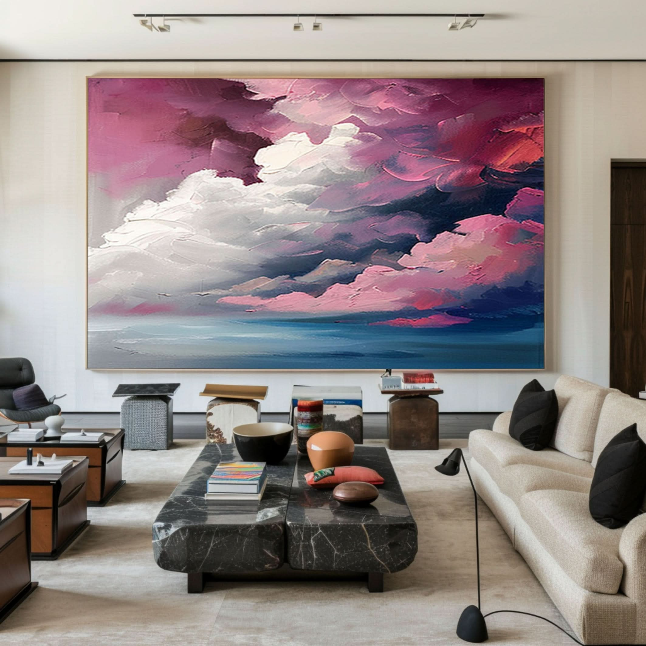 Luminous Sky Clouds Canvas Soft Pastel Wall Art for Serene Decor #OS 020