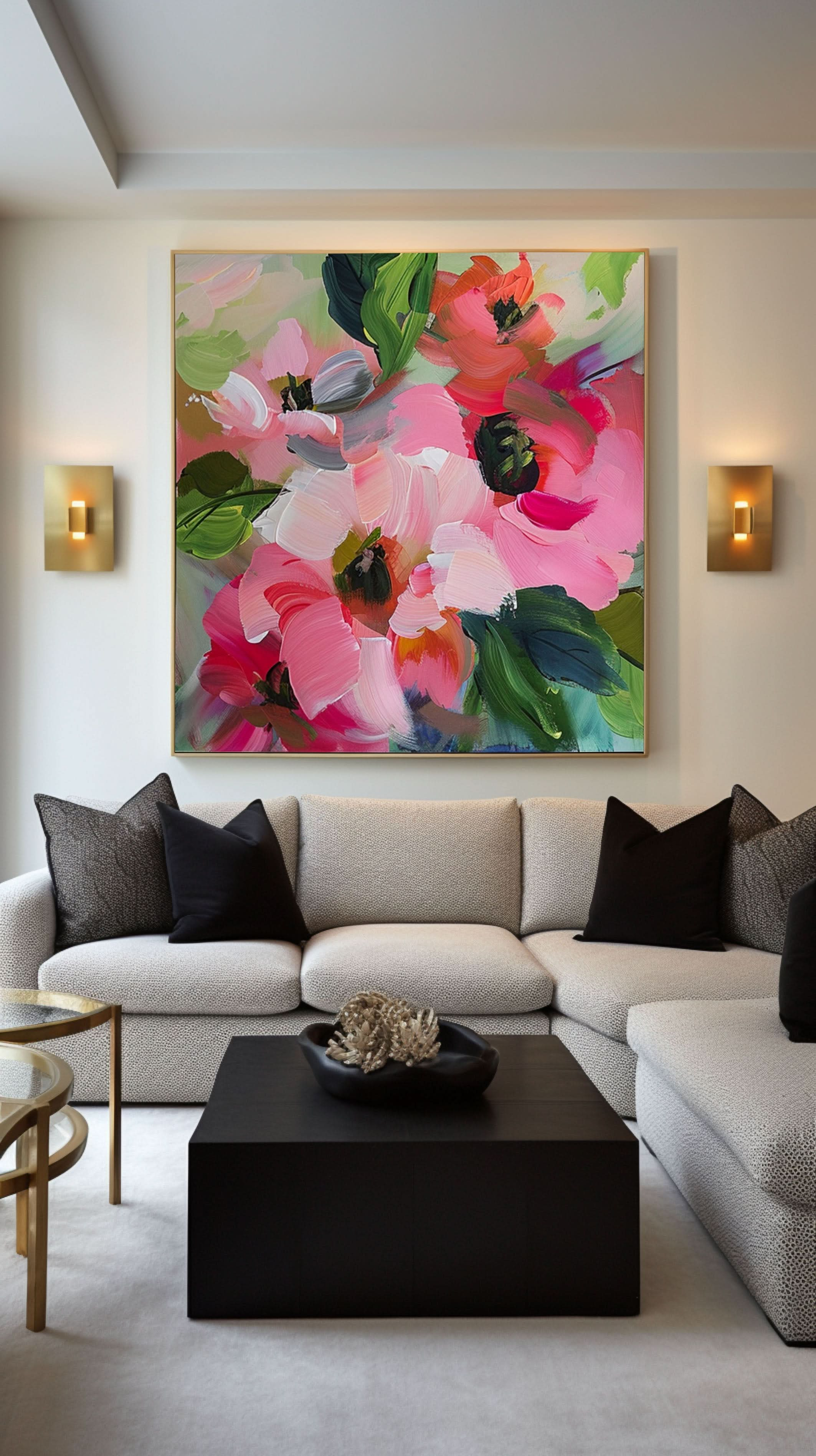 Vibrant Bloom Canvas Art Colorful Flower Wall Decor #FT 035