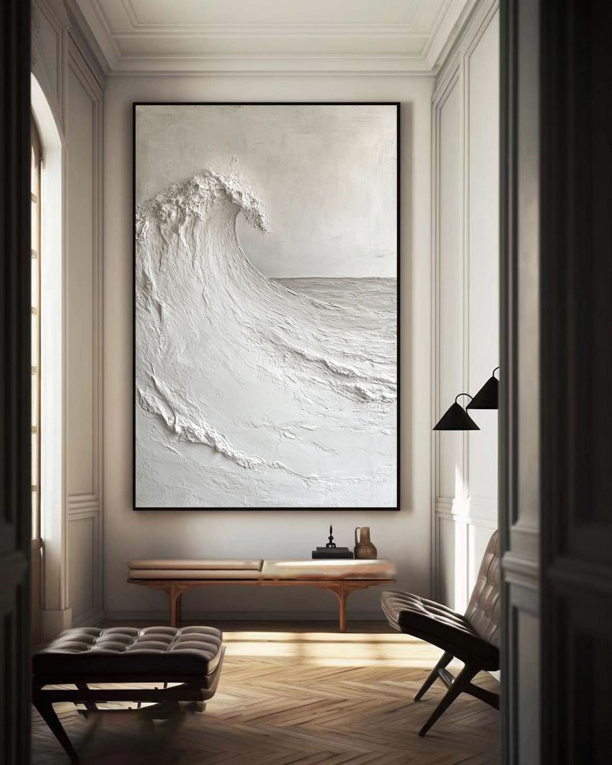 Handcrafted Ocean Wave Painting with Textured 3D Details #BBM 038