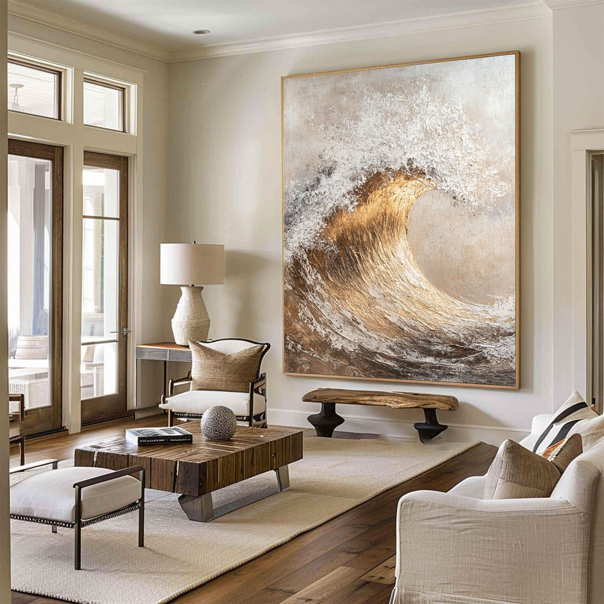 Handcrafted Ocean Wave Painting with Textured 3D Details #BBM 039