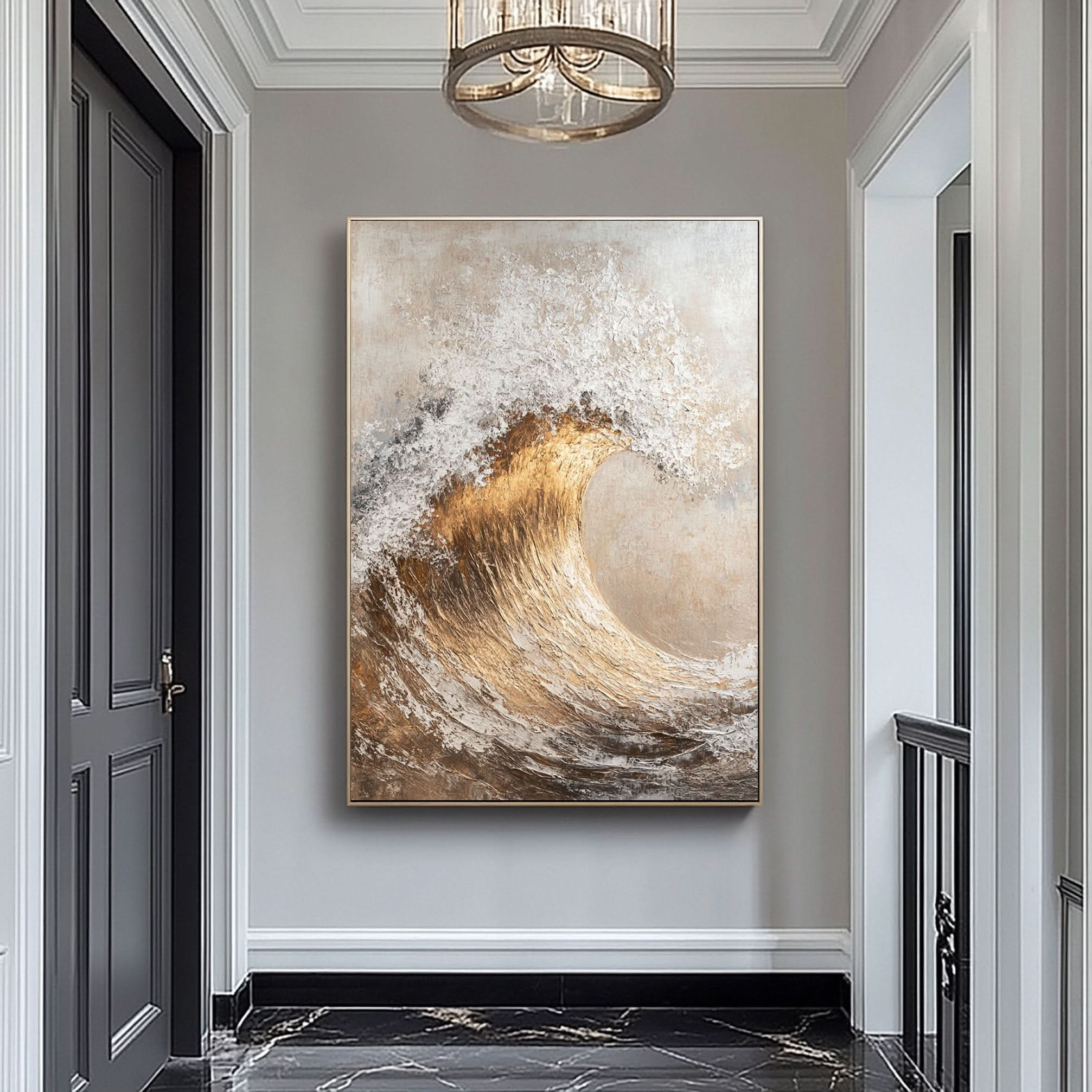 Handcrafted Ocean Wave Painting with Textured 3D Details #BBM 039