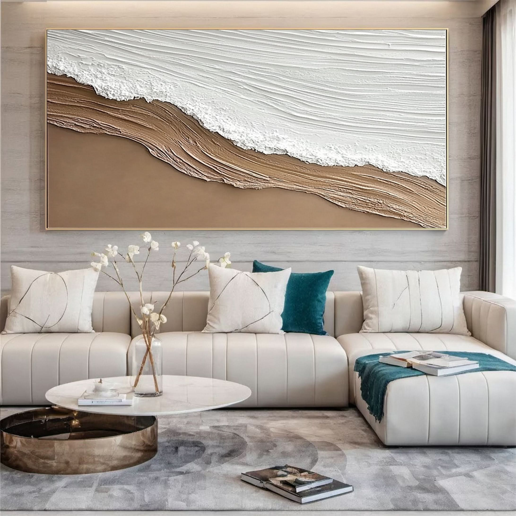 Large Textured Seascape Painting for Living Room Wall Art #OS 038