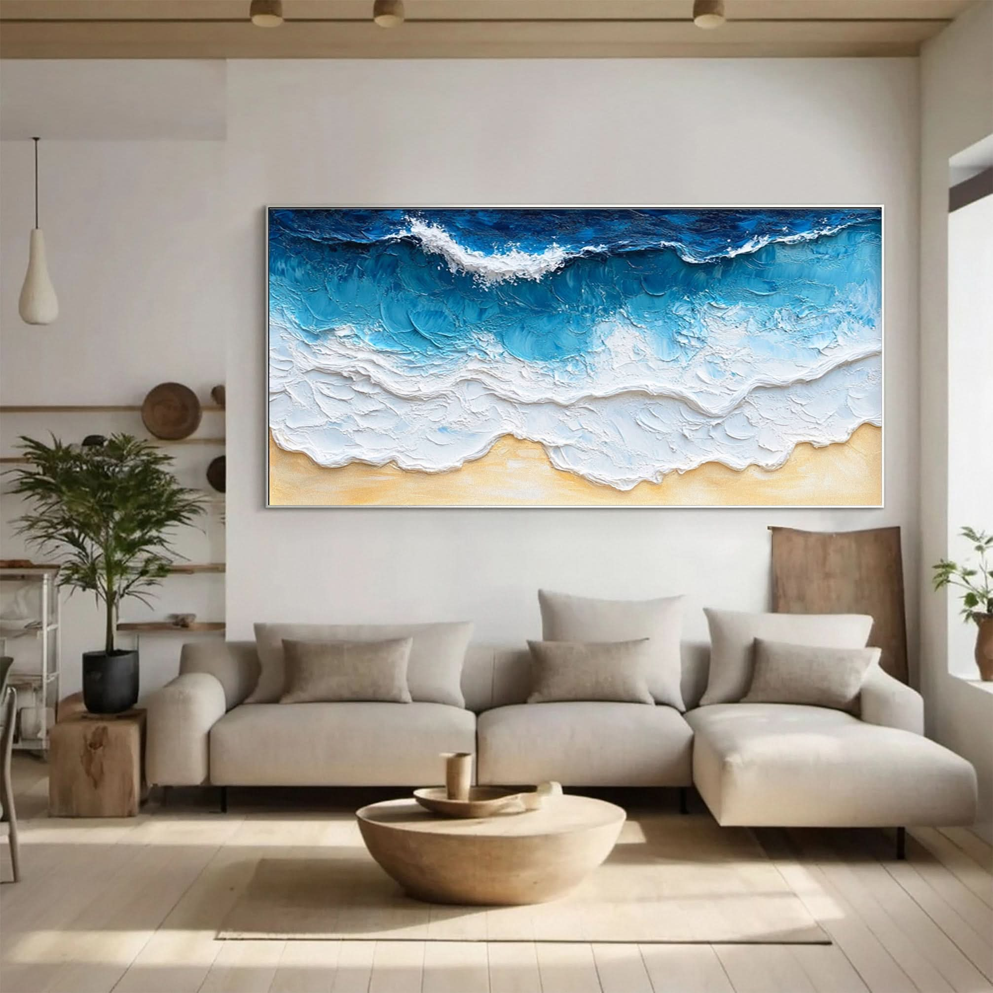 Large Textured Seascape Painting for Living Room Wall Art #OS 032