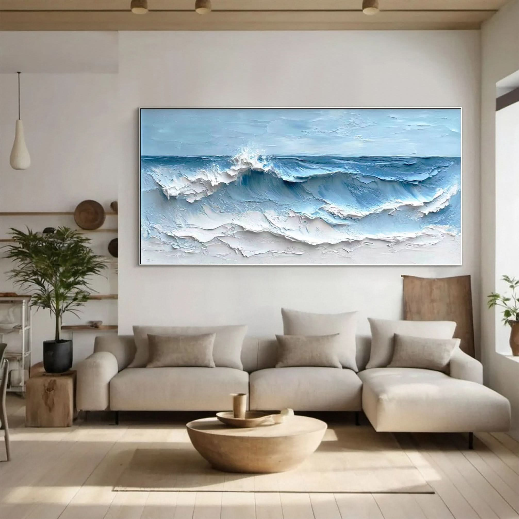 Large Textured Seascape Painting for Living Room Wall Art #OS 039