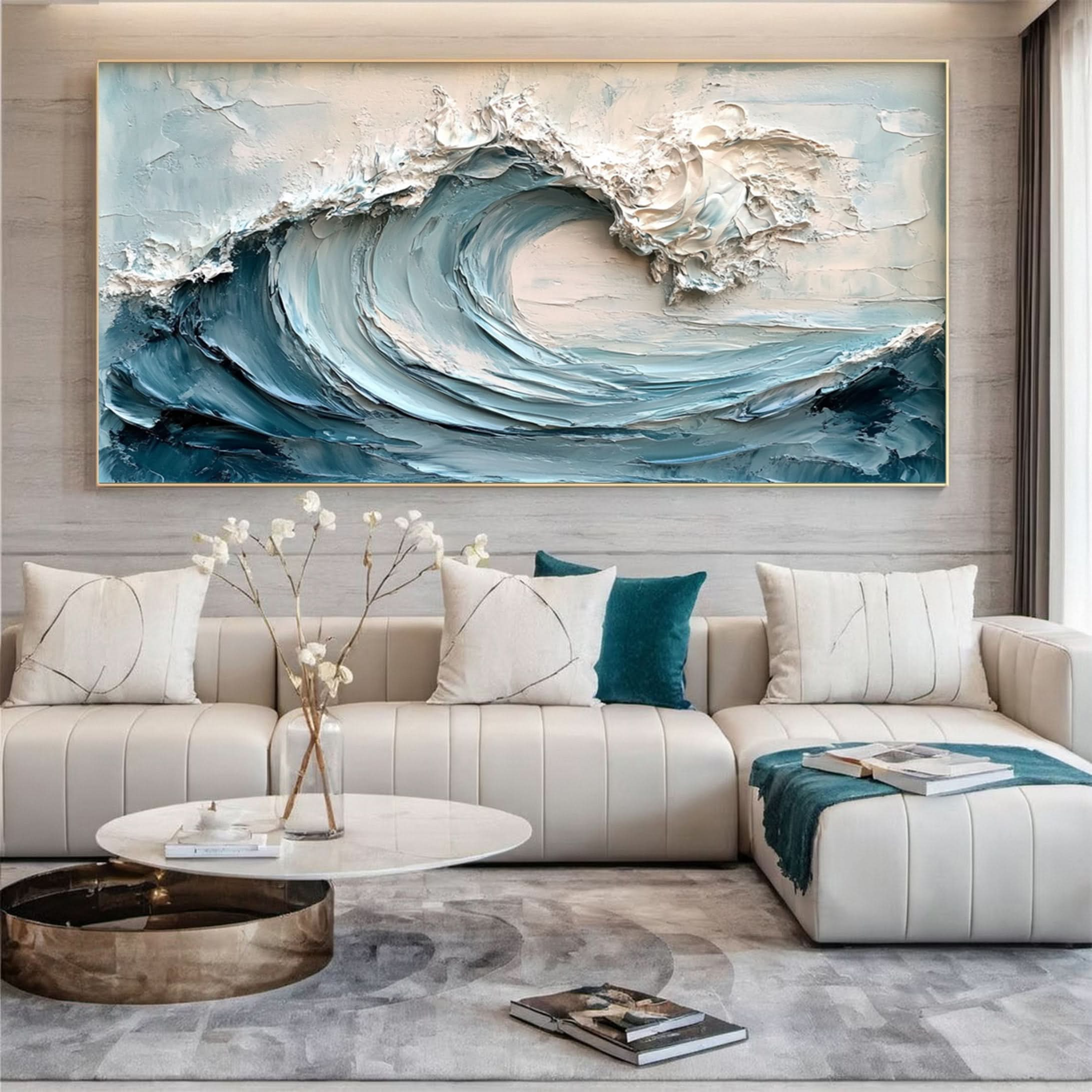 Ocean Majesty Large Textured Wave Wall Art #OS 044