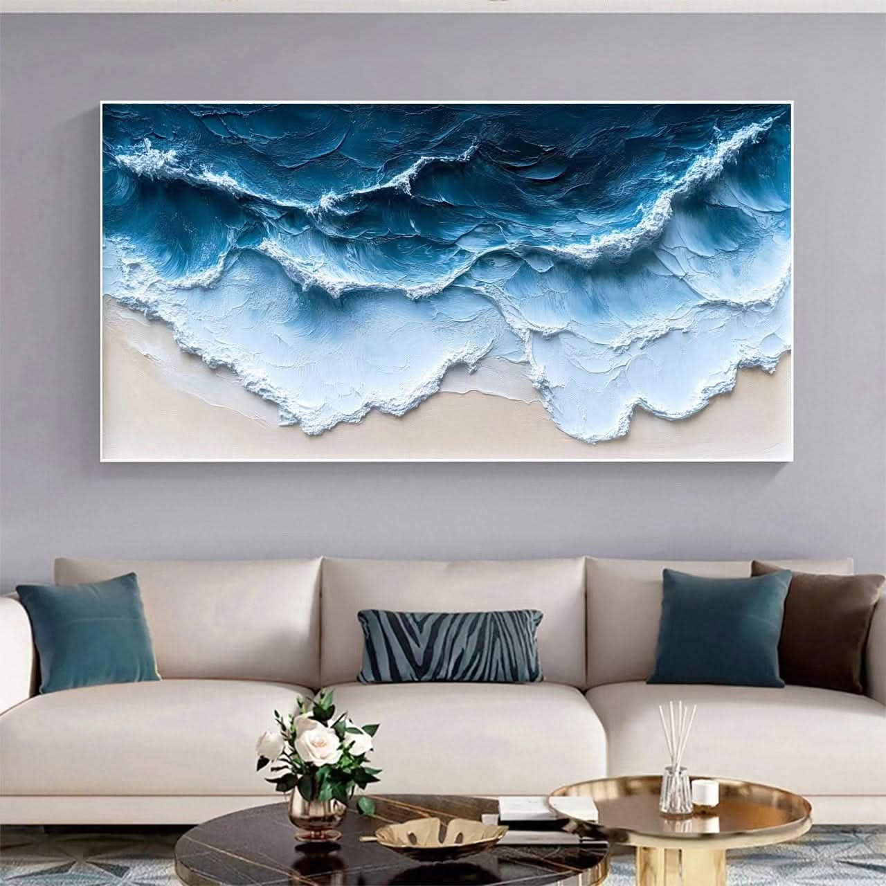 Ocean Majesty Large Textured Wave Wall Art #OS 040