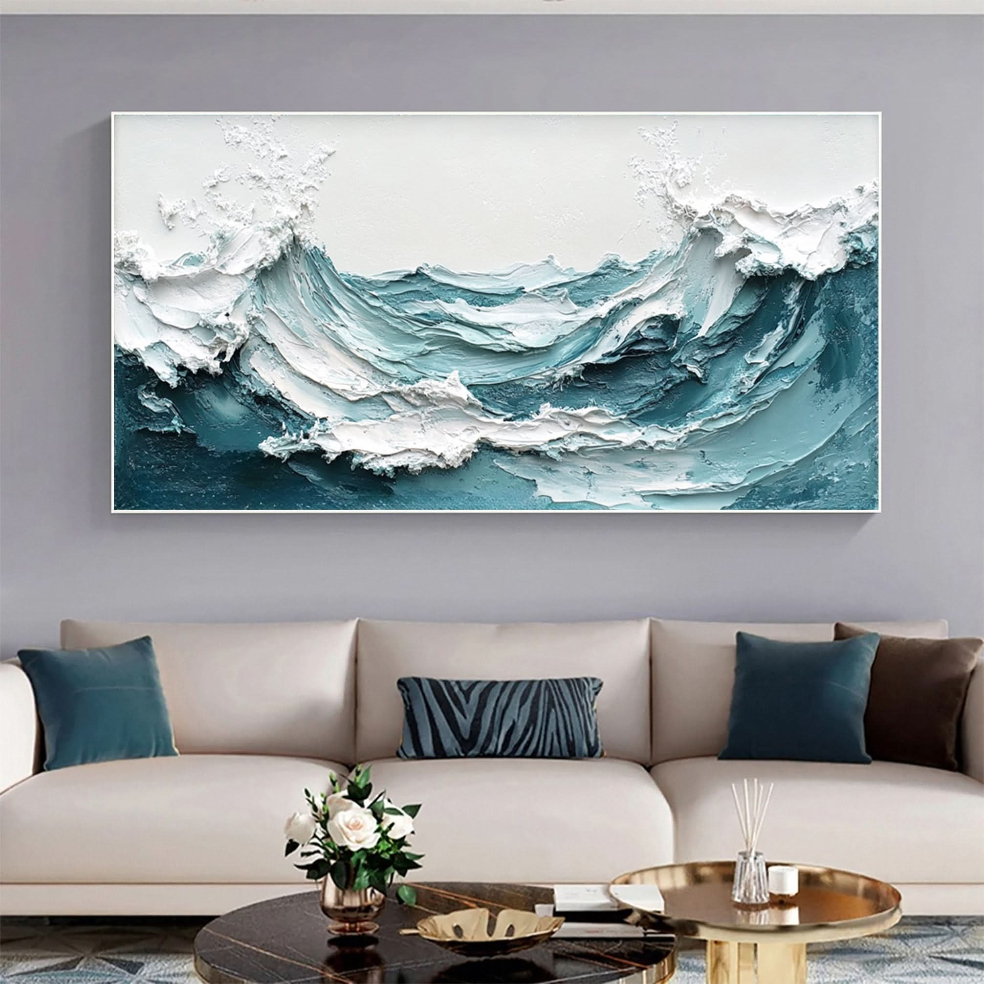 Ocean Majesty Large Textured Wave Wall Art #OS 046