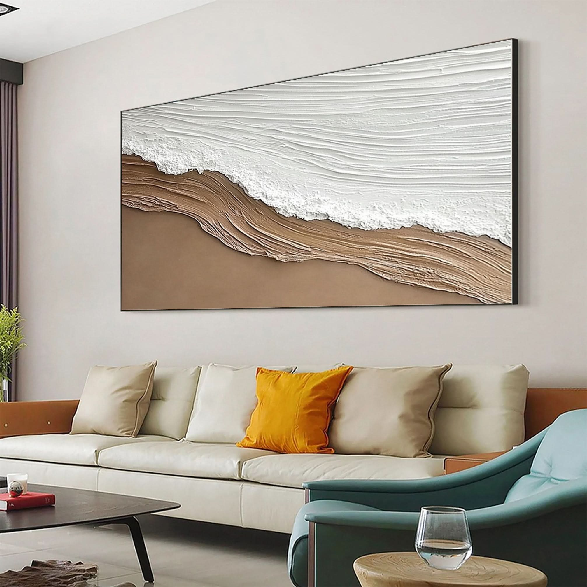 Large Textured Seascape Painting for Living Room Wall Art #OS 038