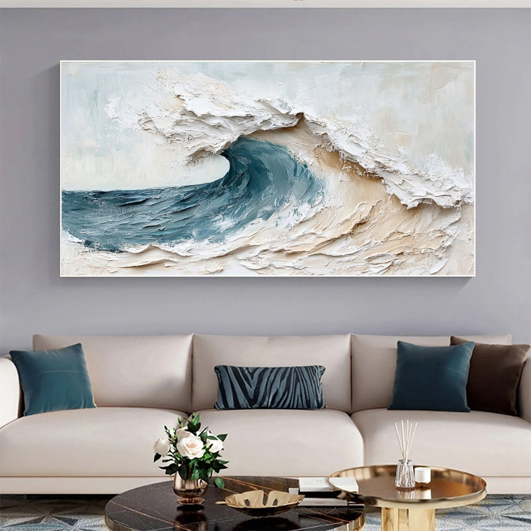 Ocean Majesty Large Textured Wave Wall Art #OS 043