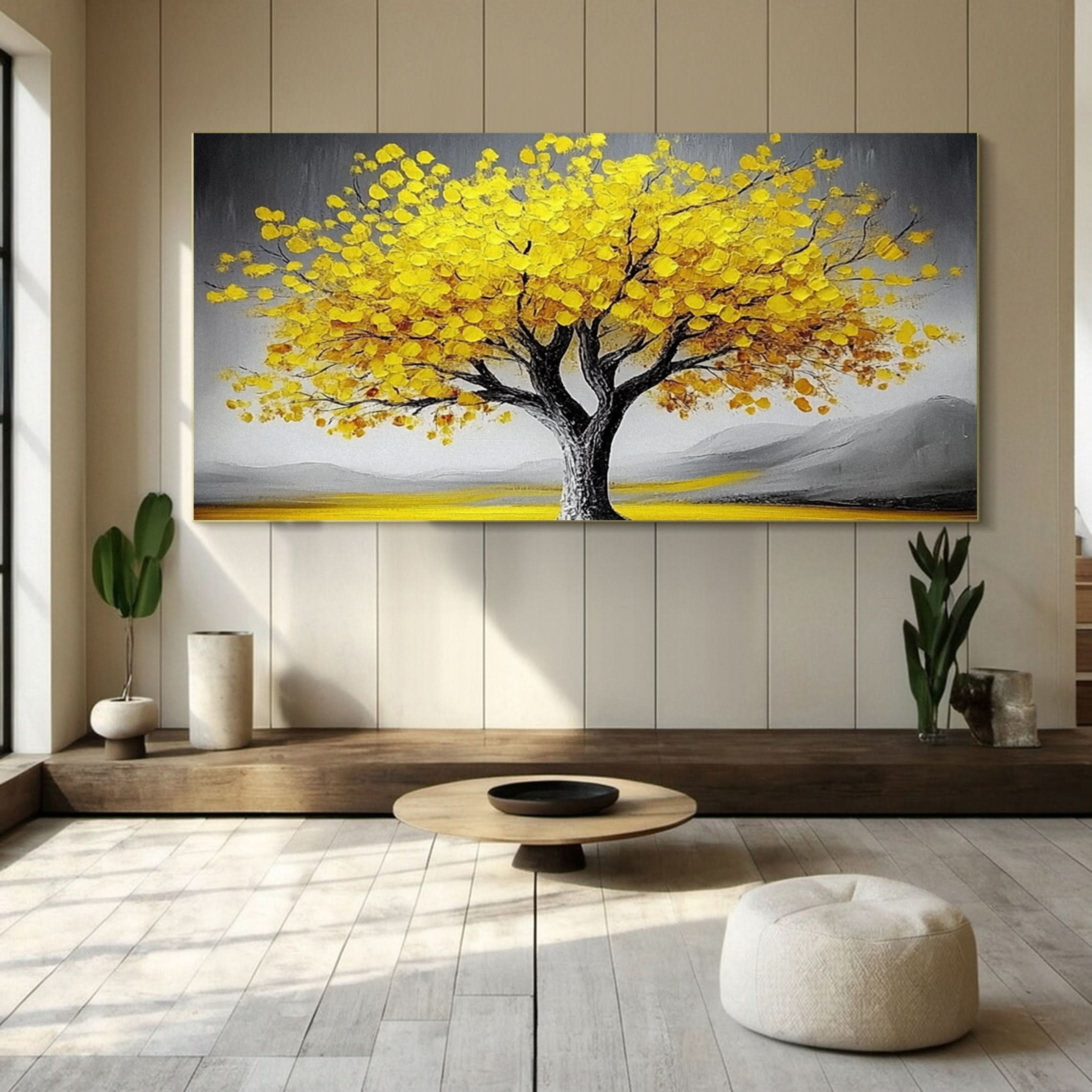 Golden Tree of Tranquility Canvas Art Luxurious Wall Decor #FT 058