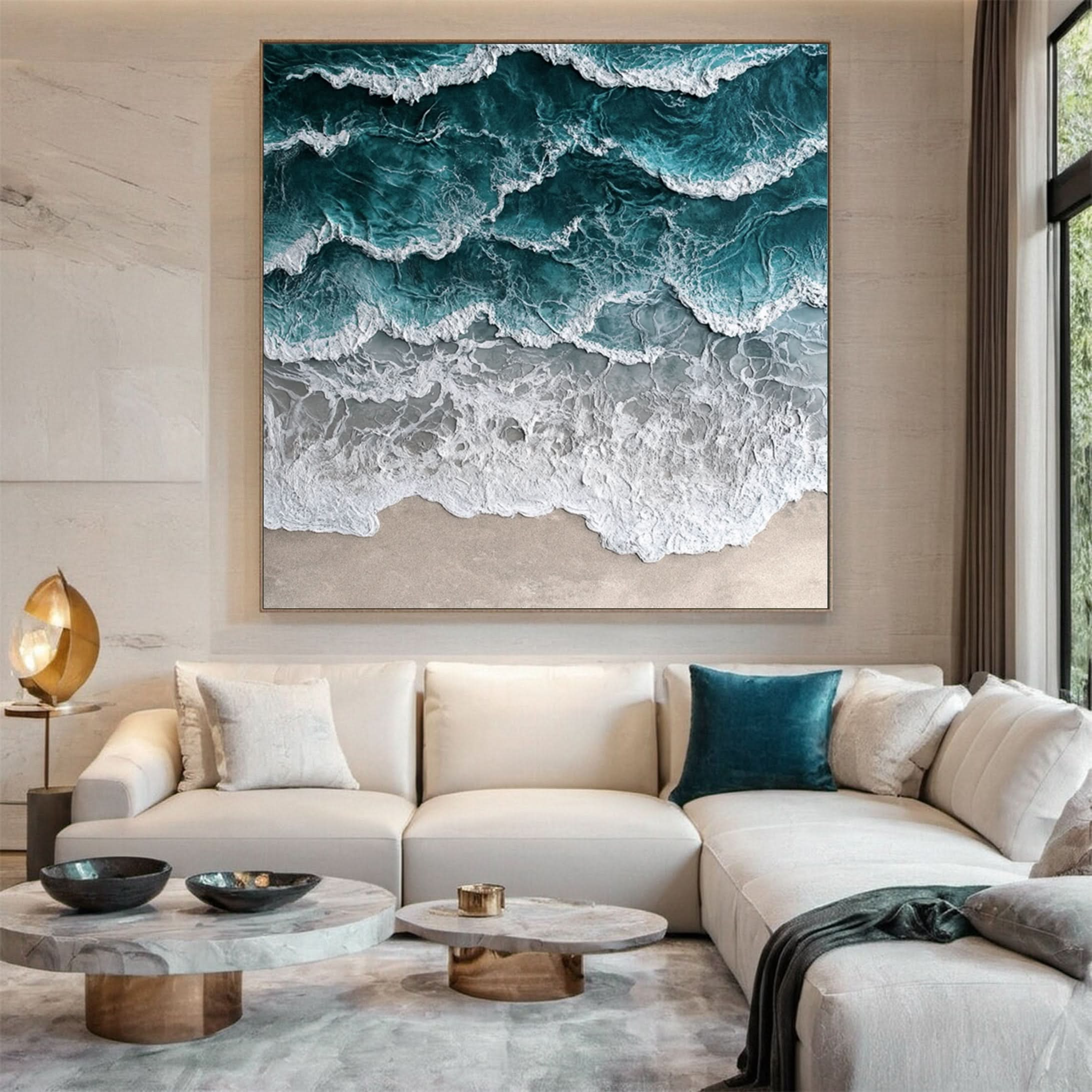 Large Textured Seascape Painting for Living Room Wall Art #OS 035