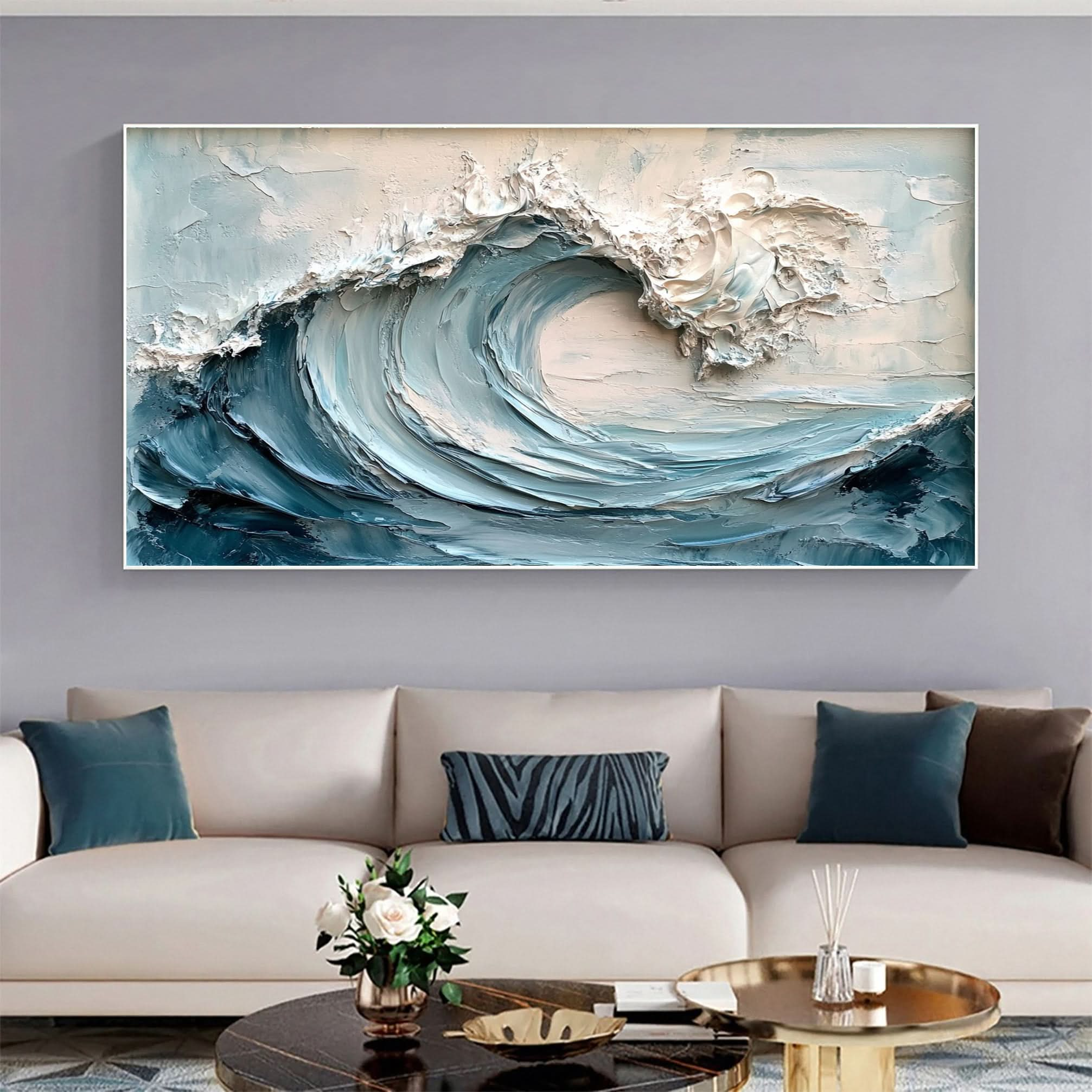 Ocean Majesty Large Textured Wave Wall Art #OS 044