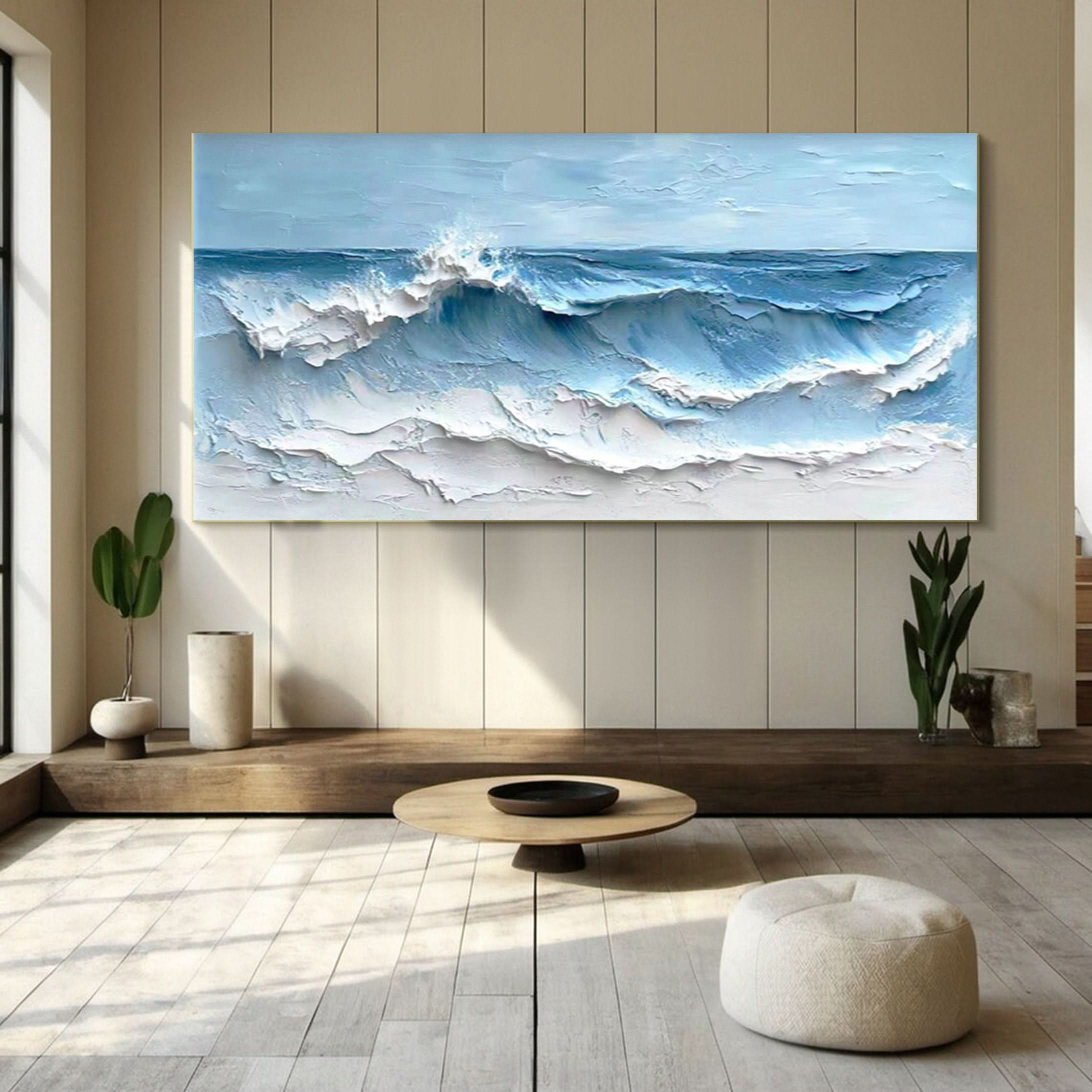 Large Textured Seascape Painting for Living Room Wall Art #OS 039