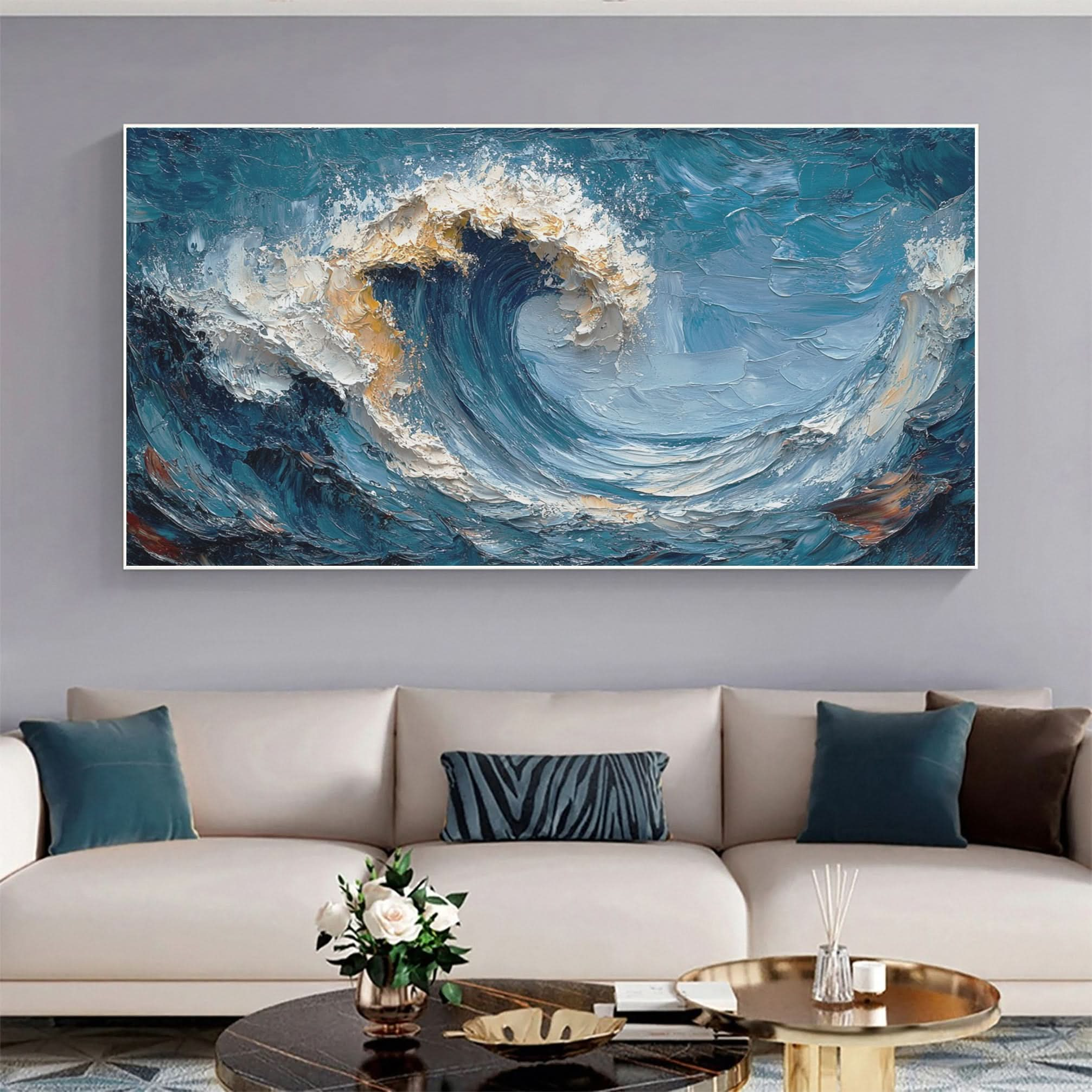 Ocean Majesty Large Textured Wave Wall Art #OS 042