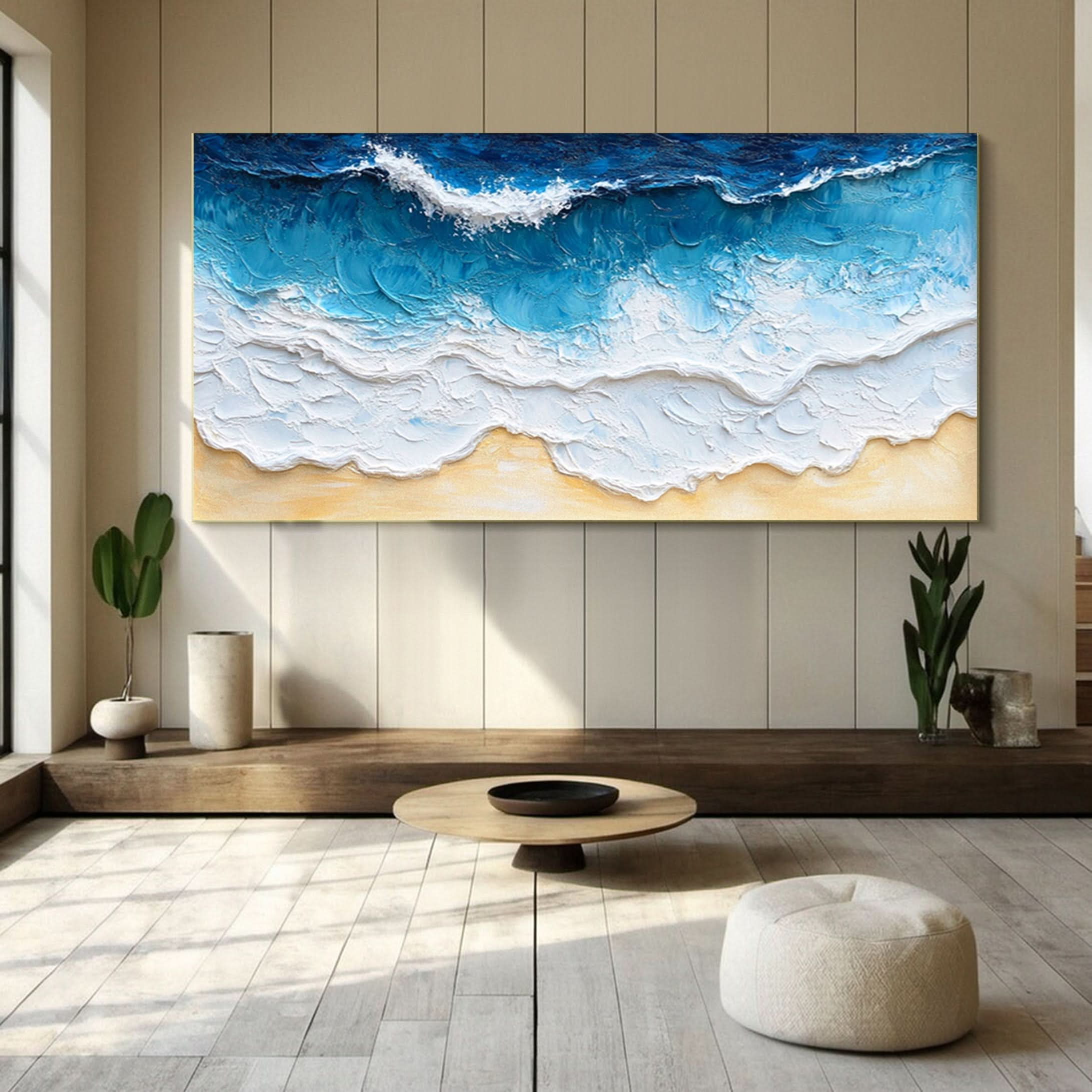 Large Textured Seascape Painting for Living Room Wall Art #OS 032