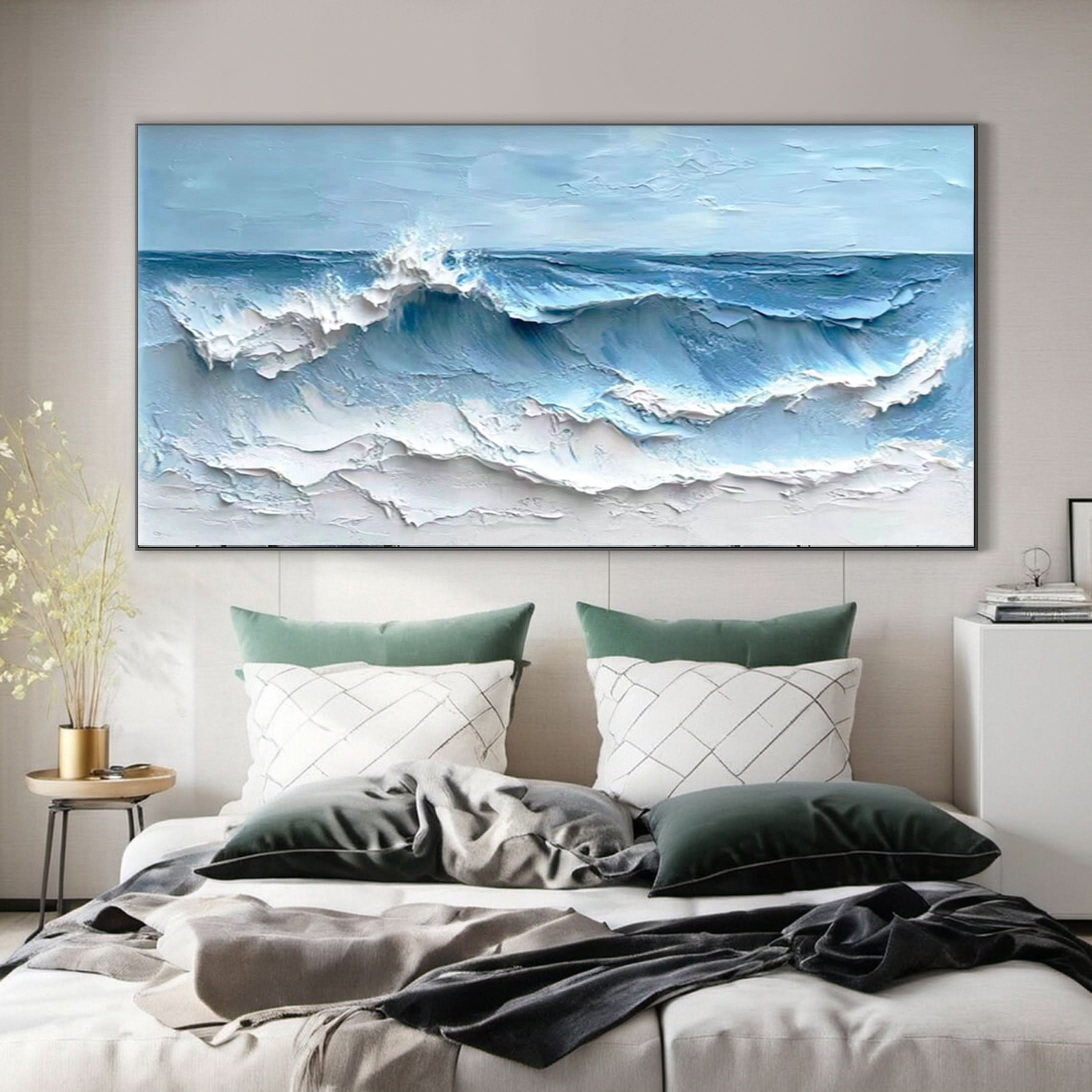 Large Textured Seascape Painting for Living Room Wall Art #OS 039