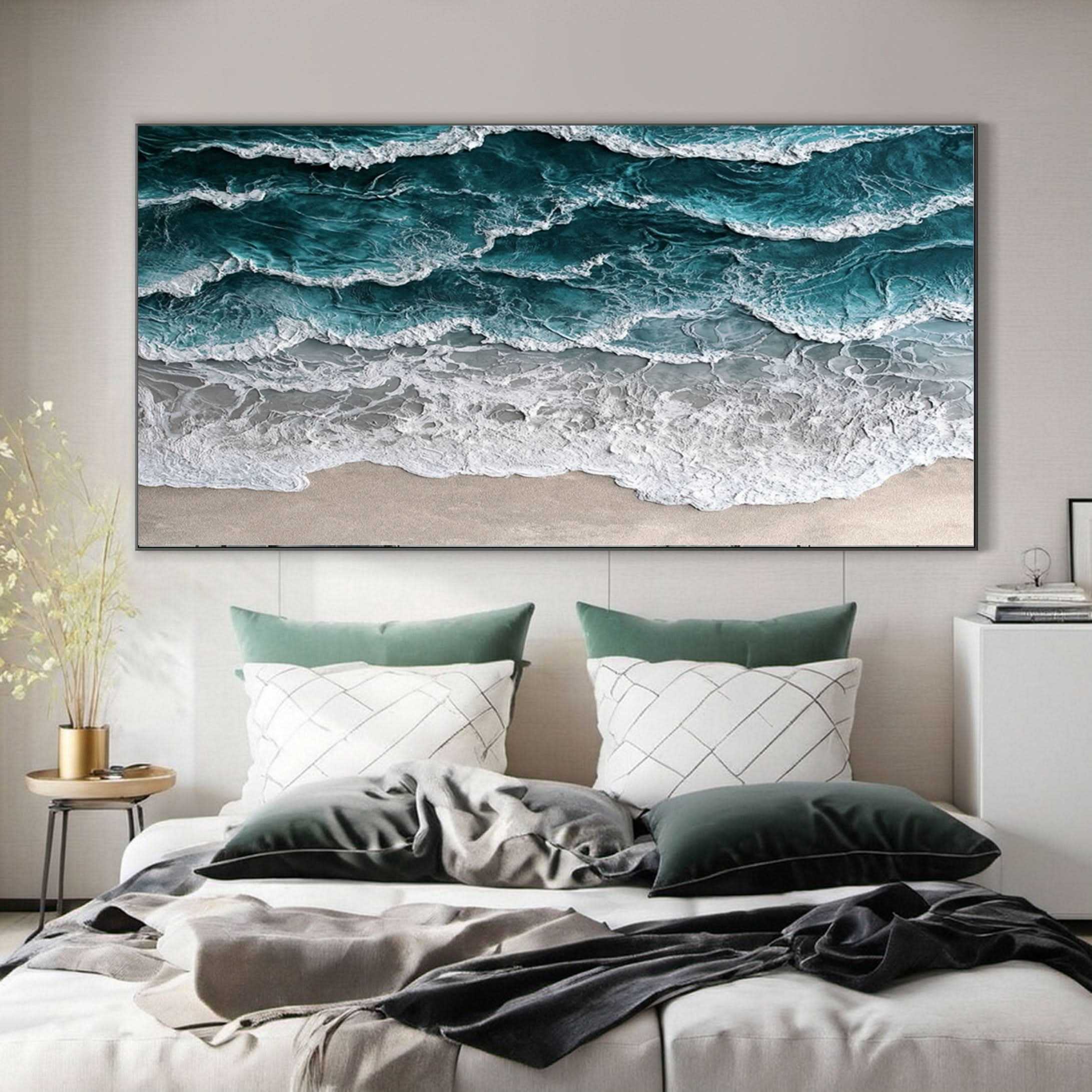 Large Textured Seascape Painting for Living Room Wall Art #OS 031