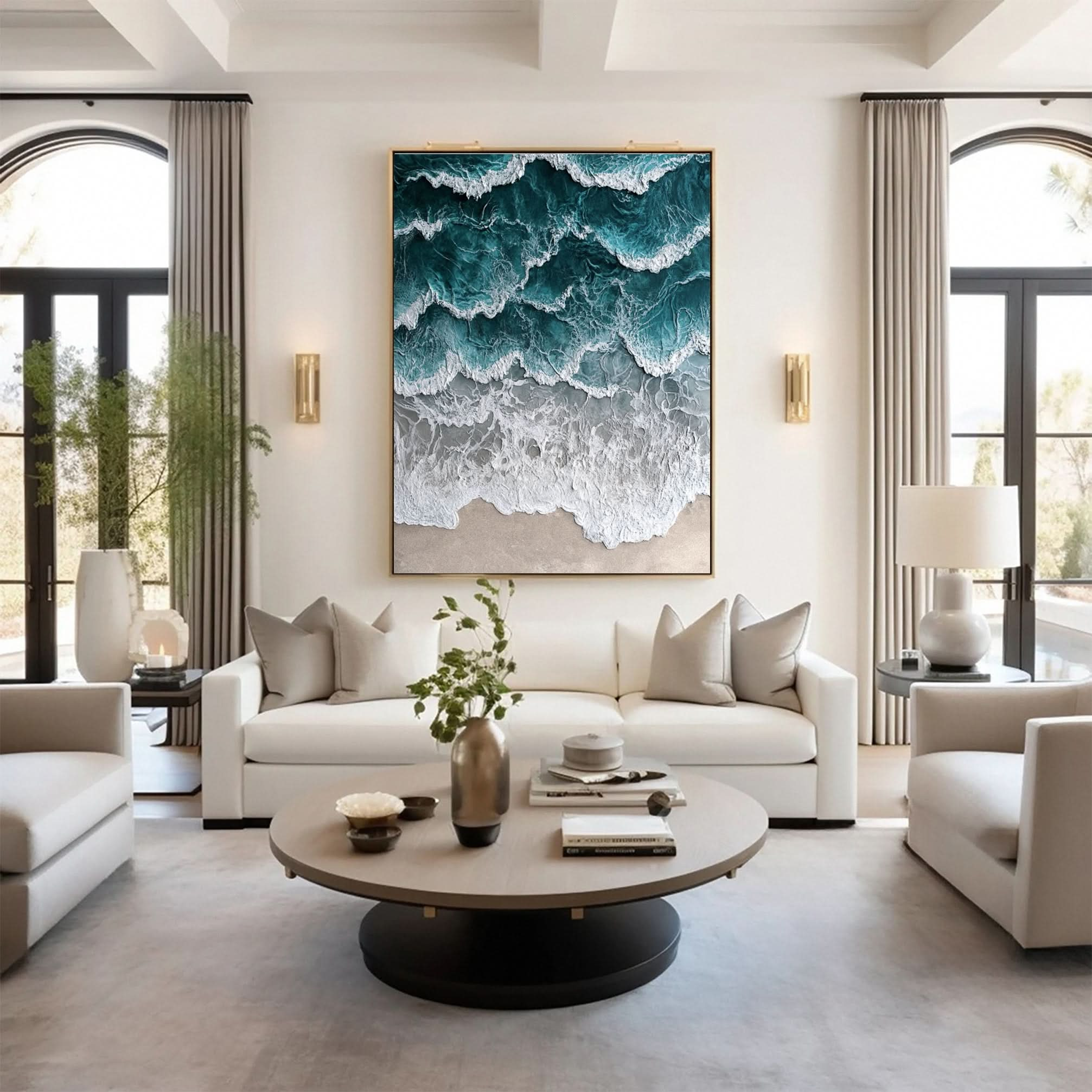 Large Textured Seascape Painting for Living Room Wall Art #OS 034