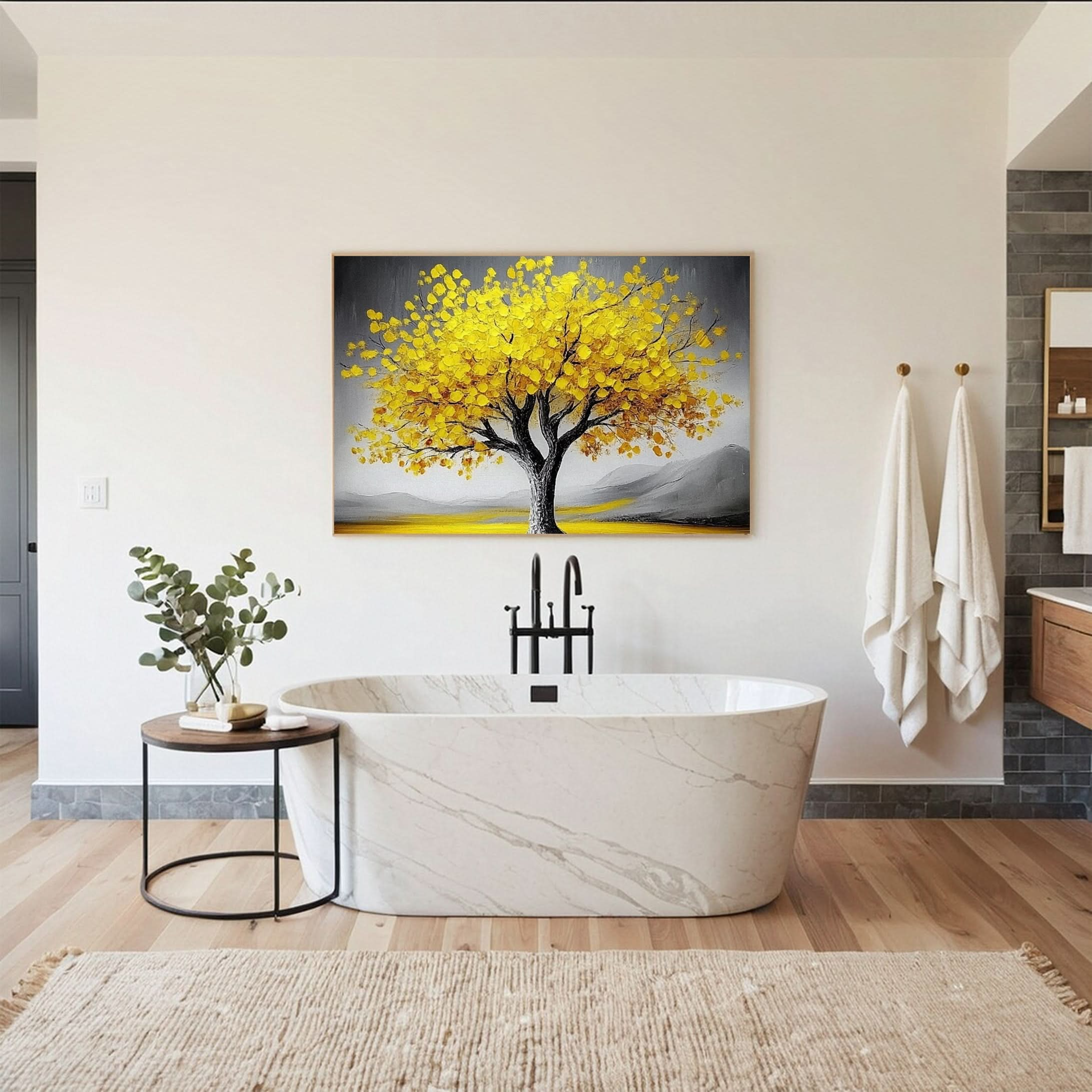 Golden Tree of Tranquility Canvas Art Luxurious Wall Decor #FT 058