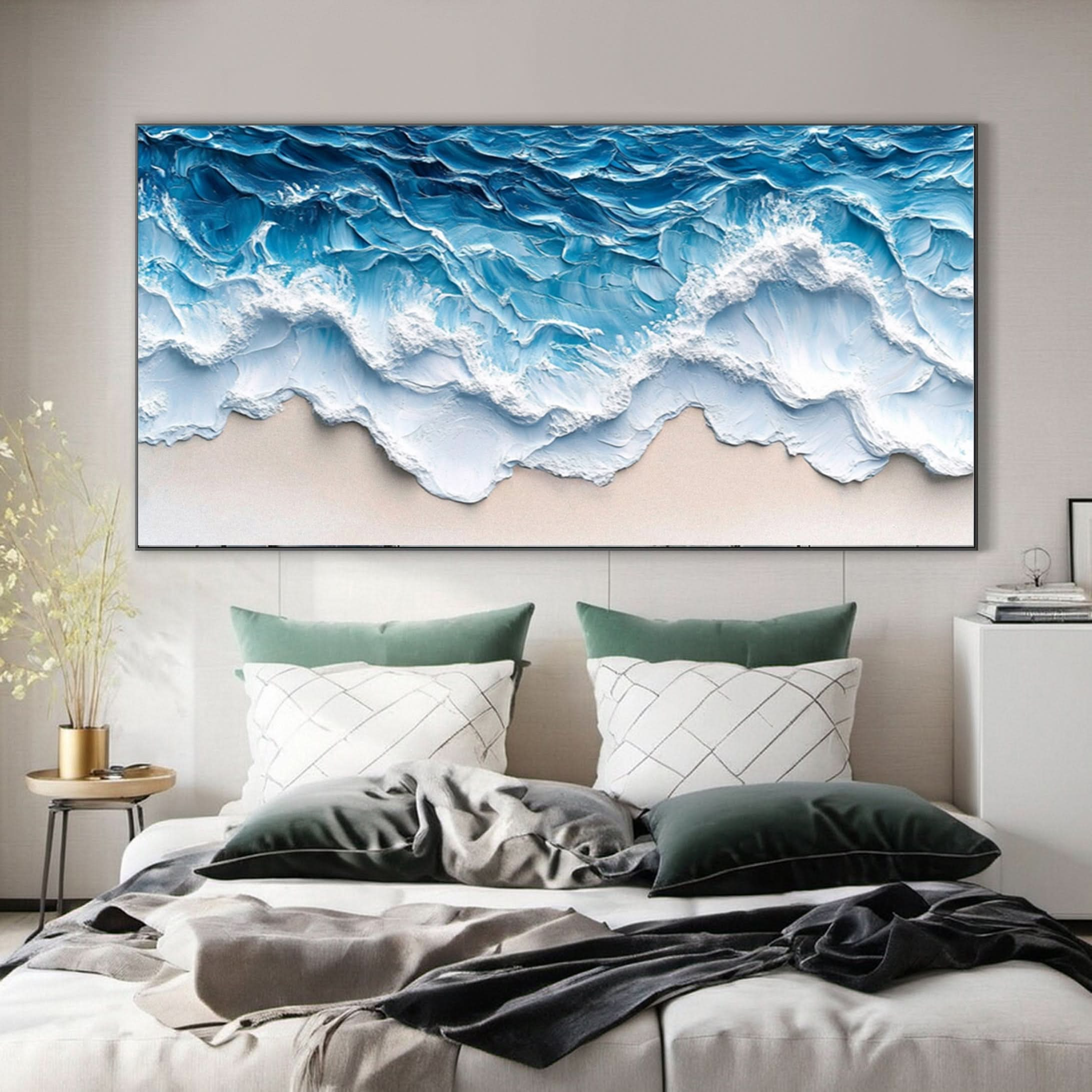 Large Textured Seascape Painting for Living Room Wall Art #OS 033