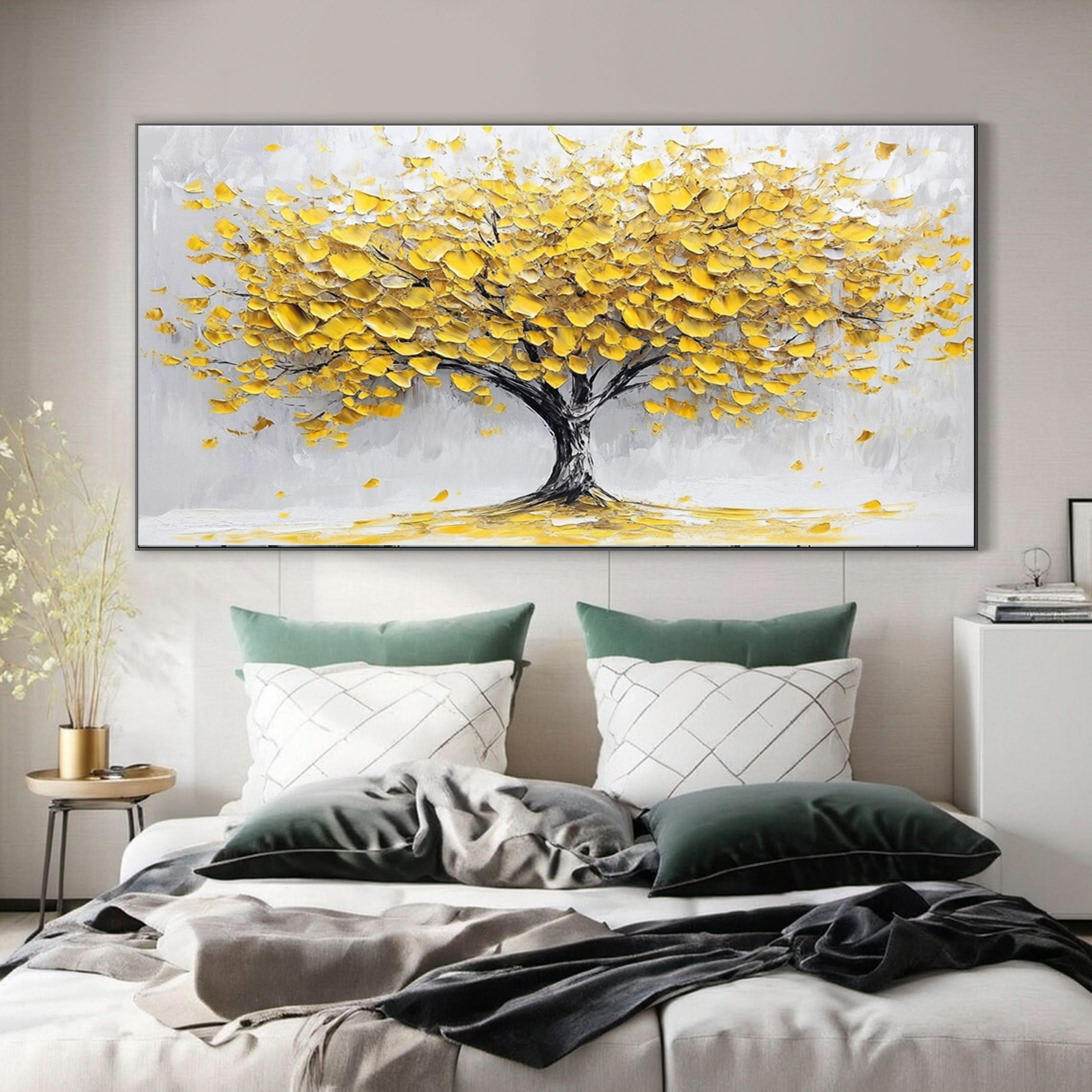 Golden Tree of Tranquility Canvas Art Luxurious Wall Decor #FT 059