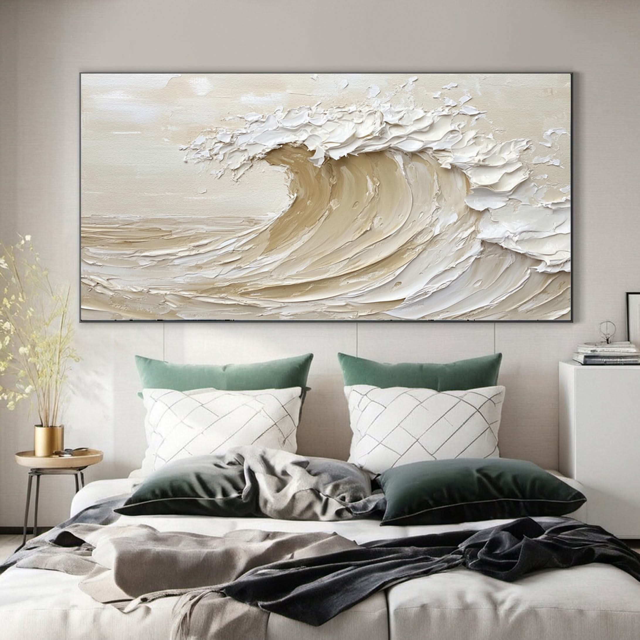 Dynamic Ocean Wave Canvas Art Textured Sea Painting #OS 072