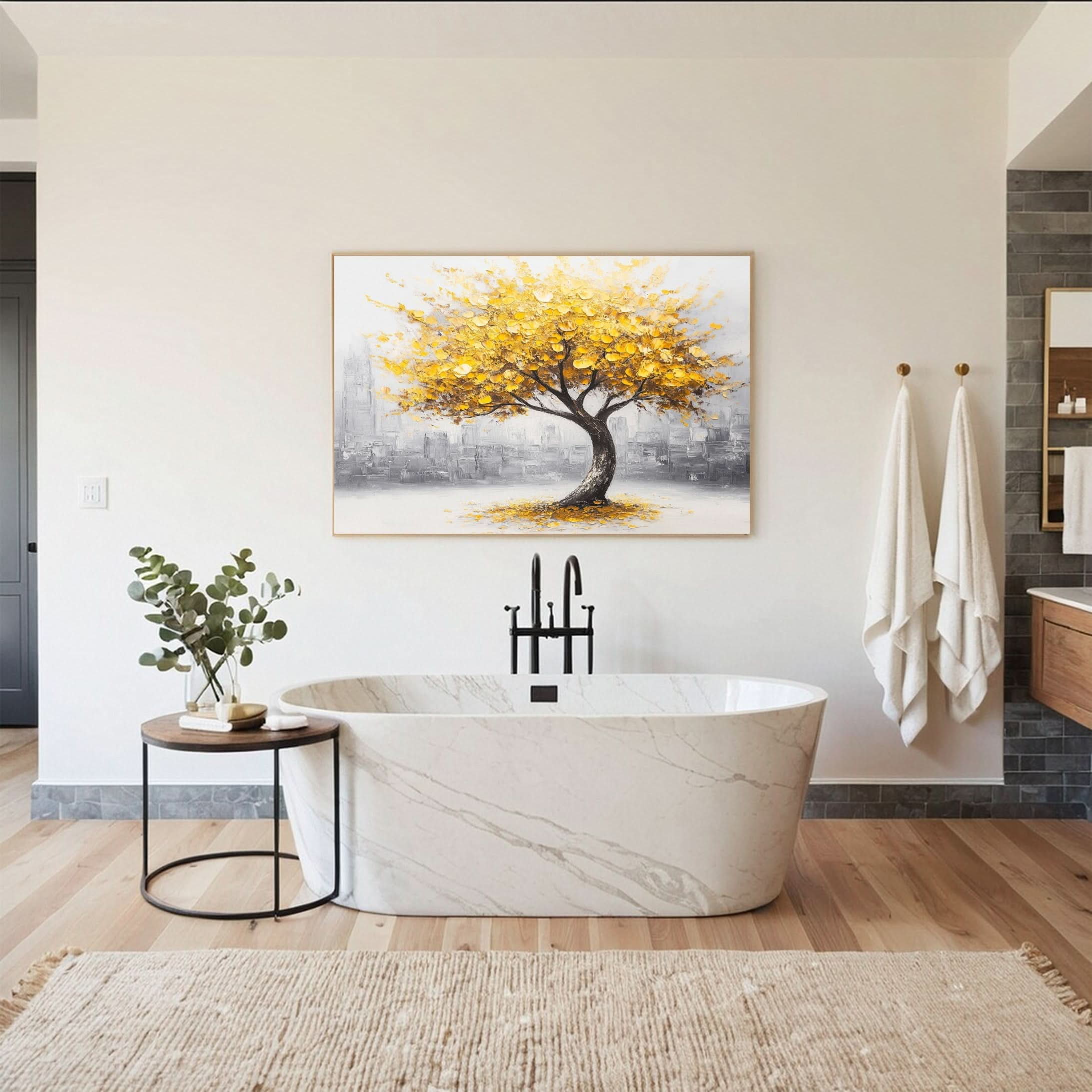 Golden Tree of Tranquility Canvas Art Luxurious Wall Decor #FT 060