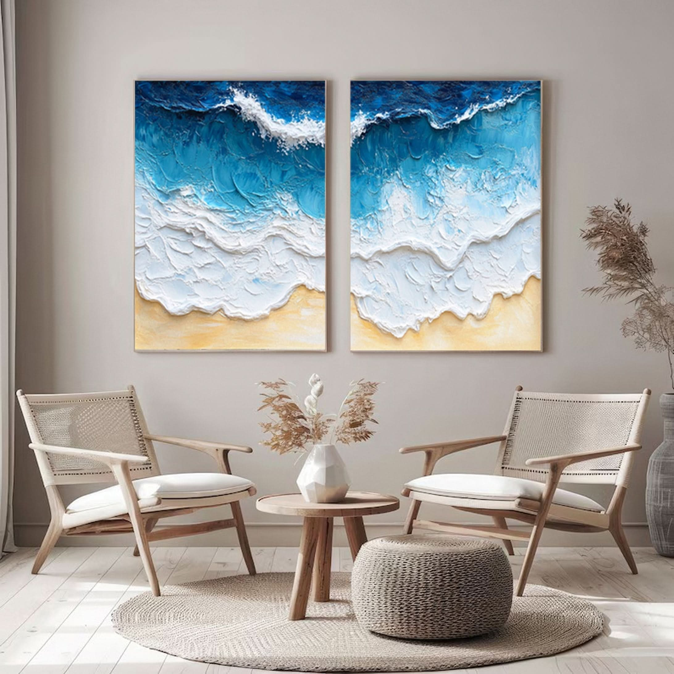 Large Textured Seascape Painting for Living Room Wall Art #OS 036