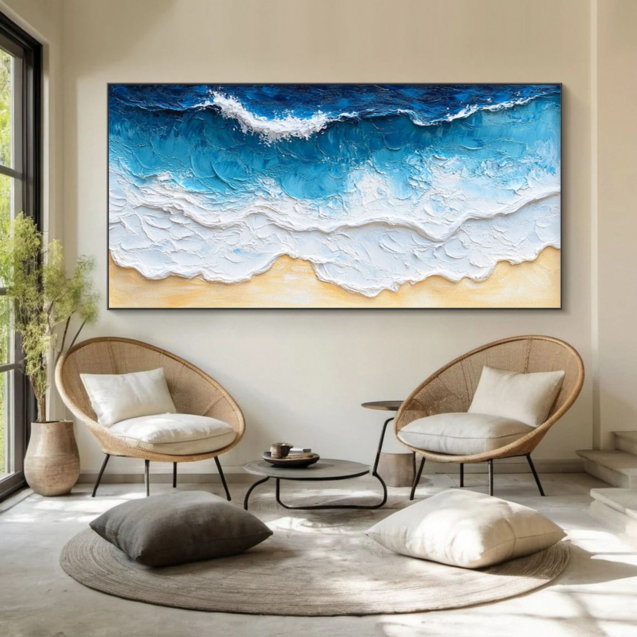 Large Textured Seascape Painting for Living Room Wall Art #OS 032