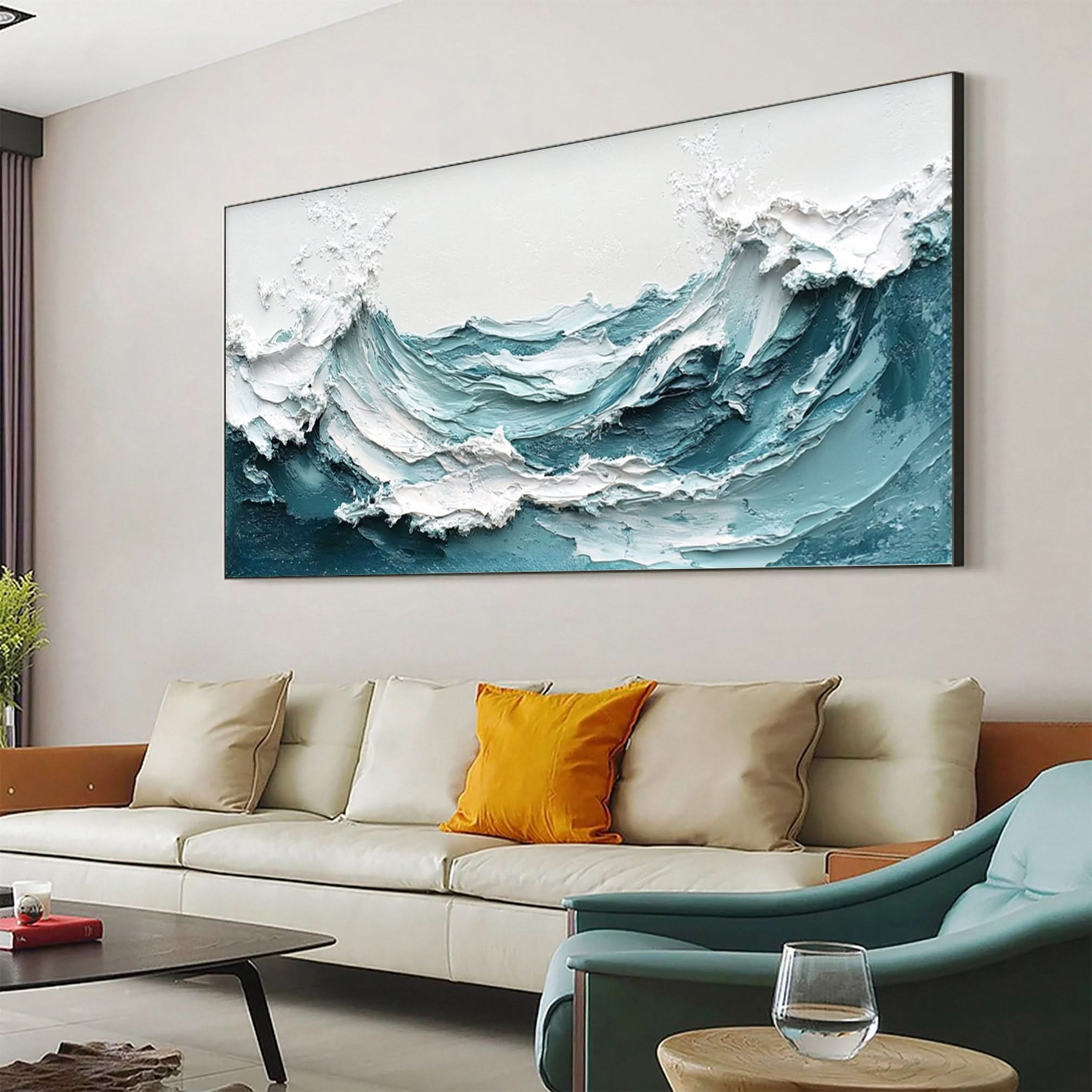 Ocean Majesty Large Textured Wave Wall Art #OS 046