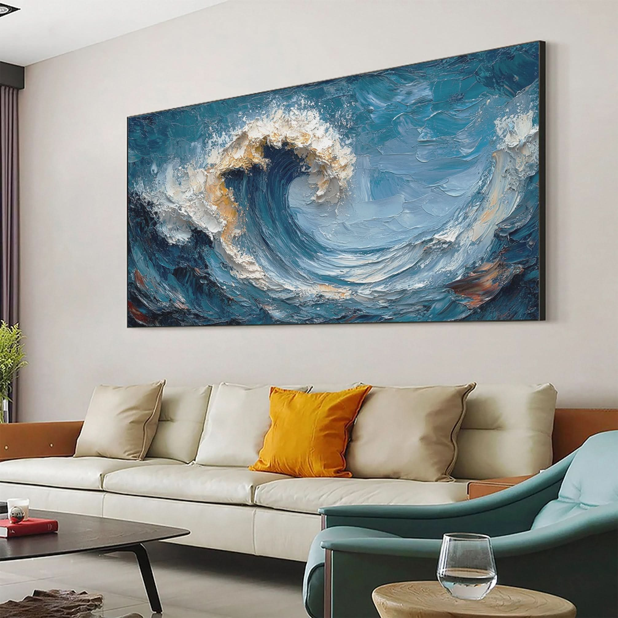 Ocean Majesty Large Textured Wave Wall Art #OS 042