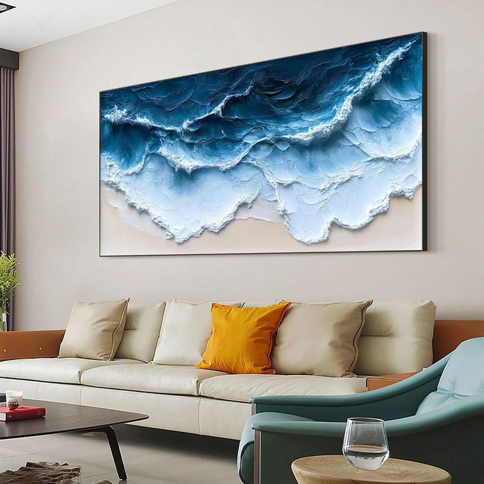 Ocean Majesty Large Textured Wave Wall Art #OS 040