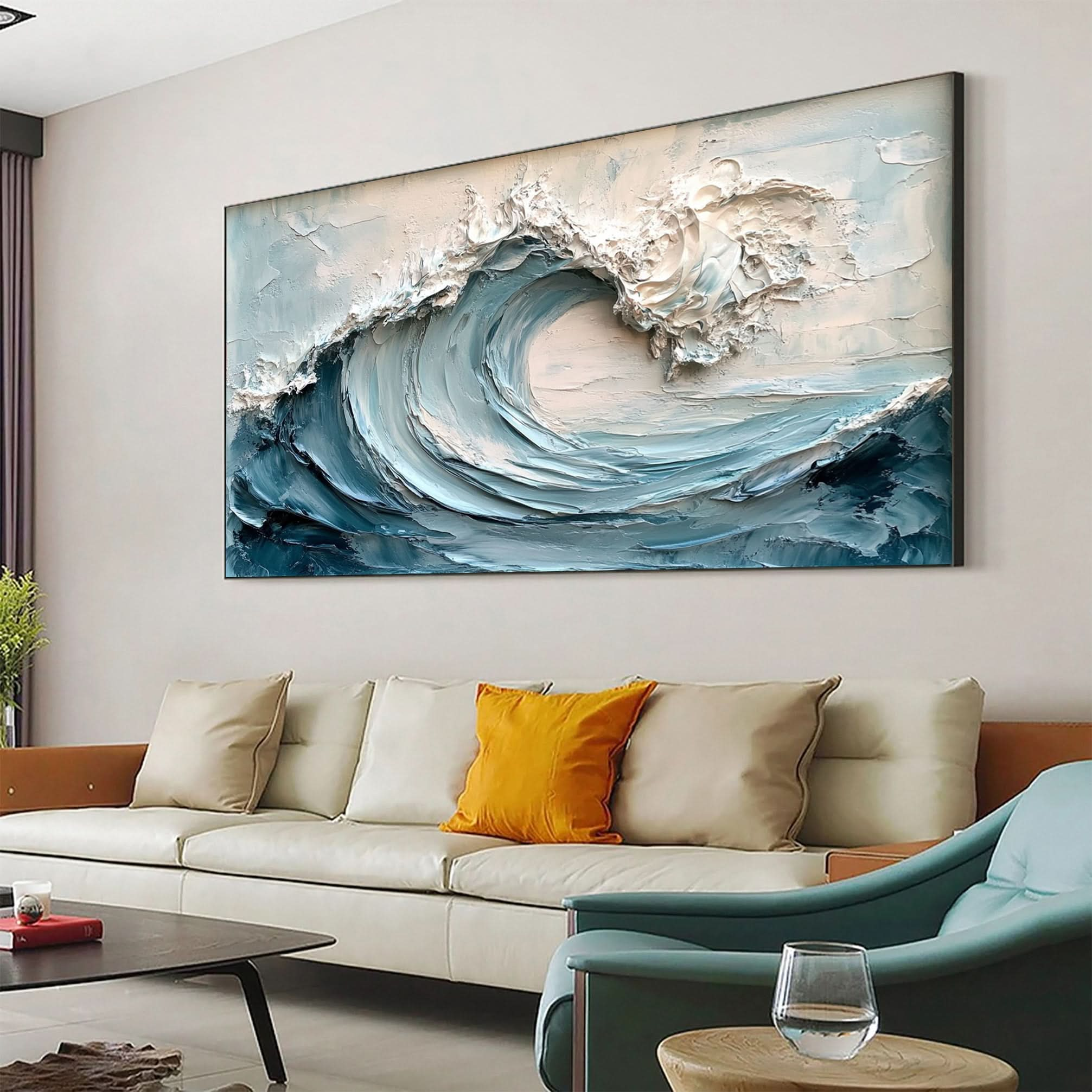 Ocean Majesty Large Textured Wave Wall Art #OS 044