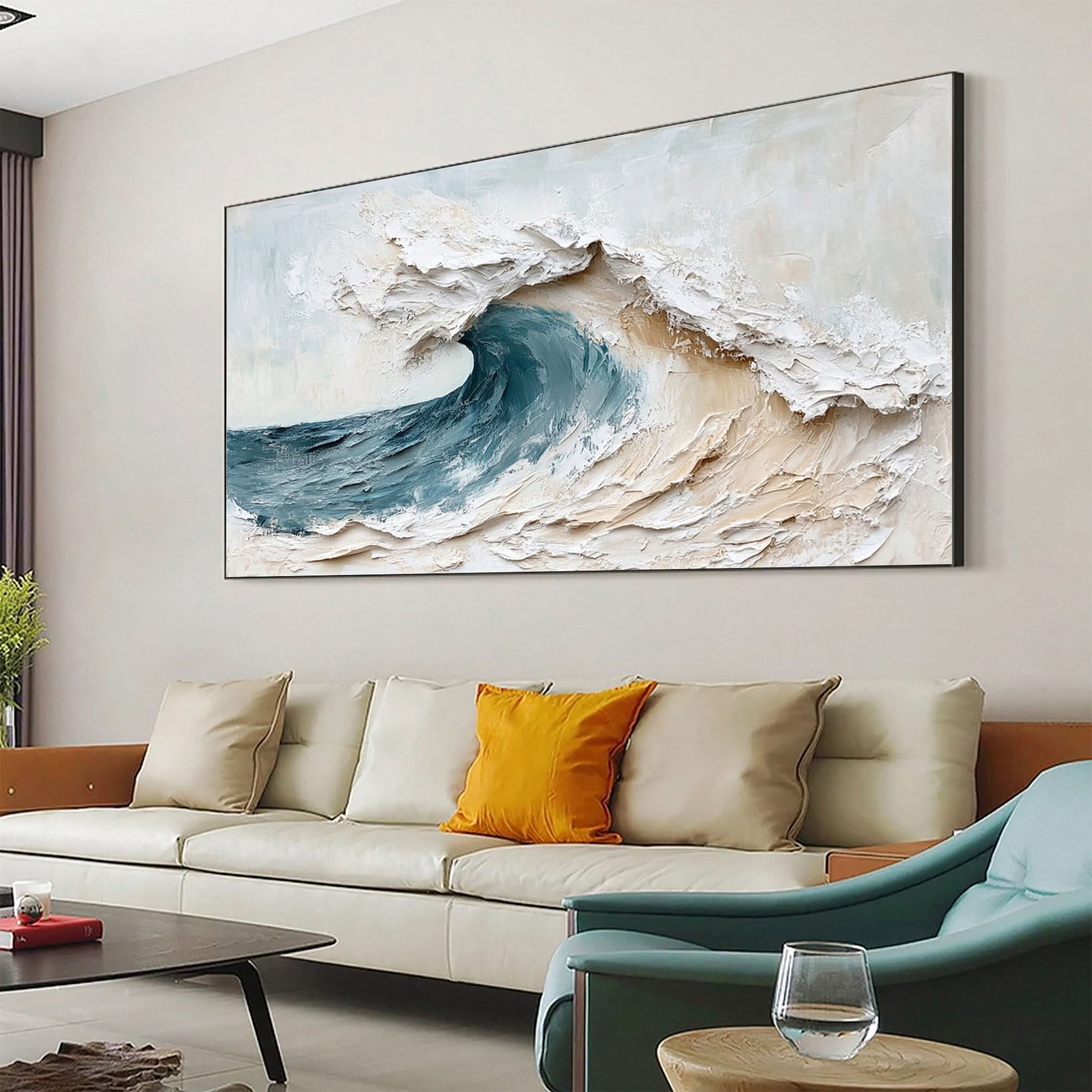 Ocean Majesty Large Textured Wave Wall Art #OS 043