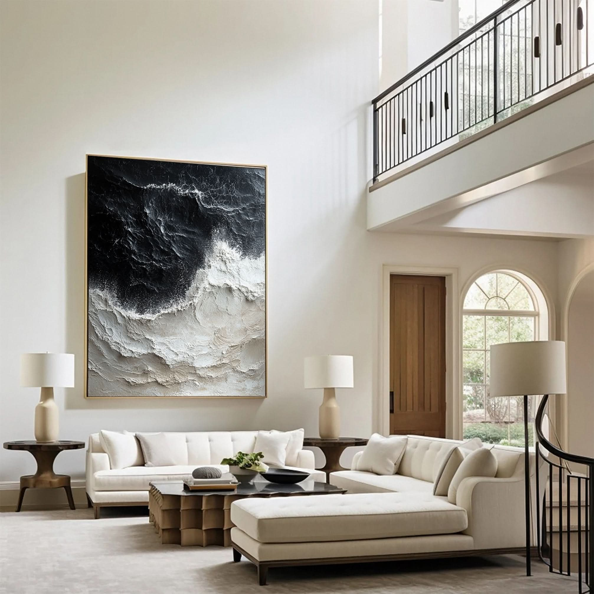 Dynamic Ocean Wave Canvas Art Textured Sea Painting #OS 065