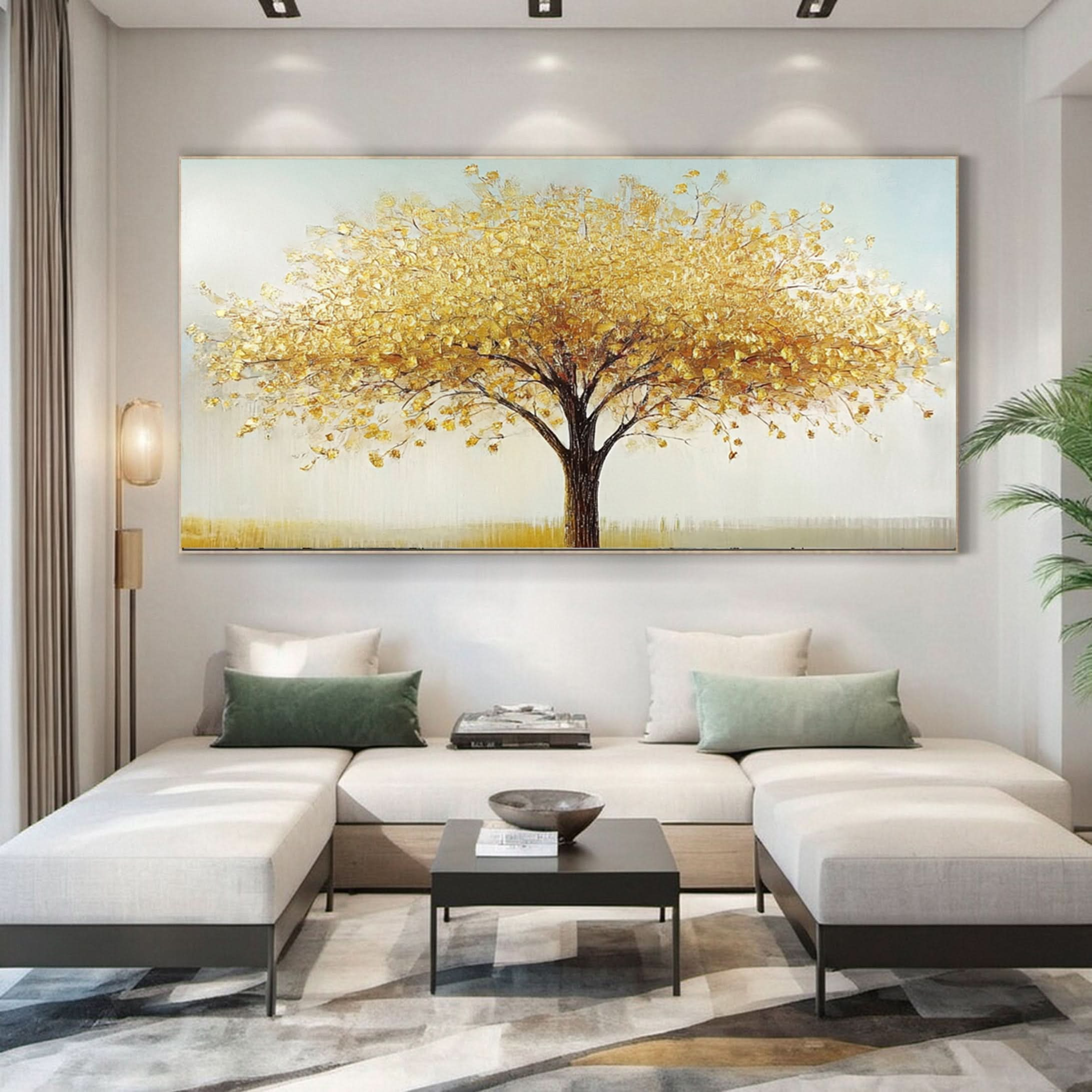 Golden Tree of Tranquility Canvas Art Luxurious Wall Decor #FT 057