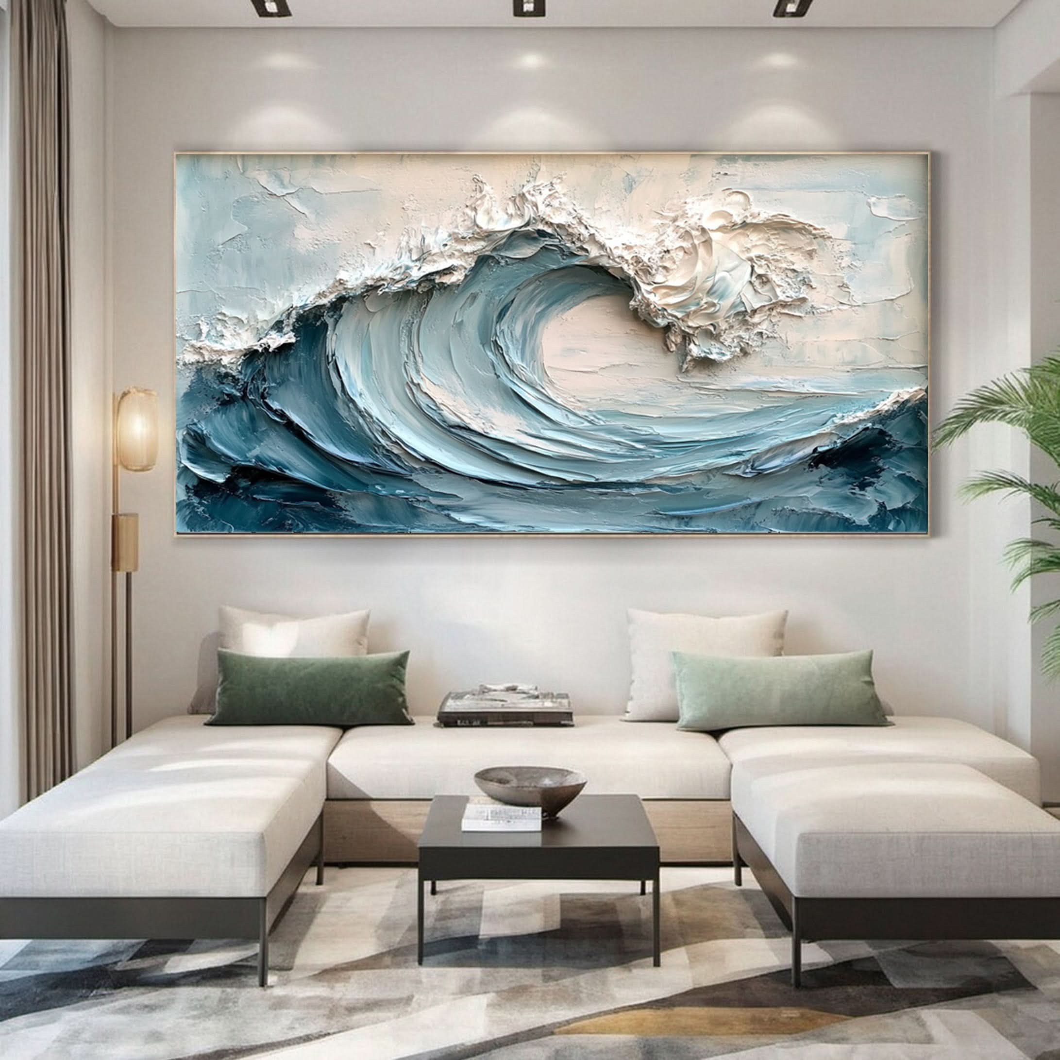 Ocean Majesty Large Textured Wave Wall Art #OS 044