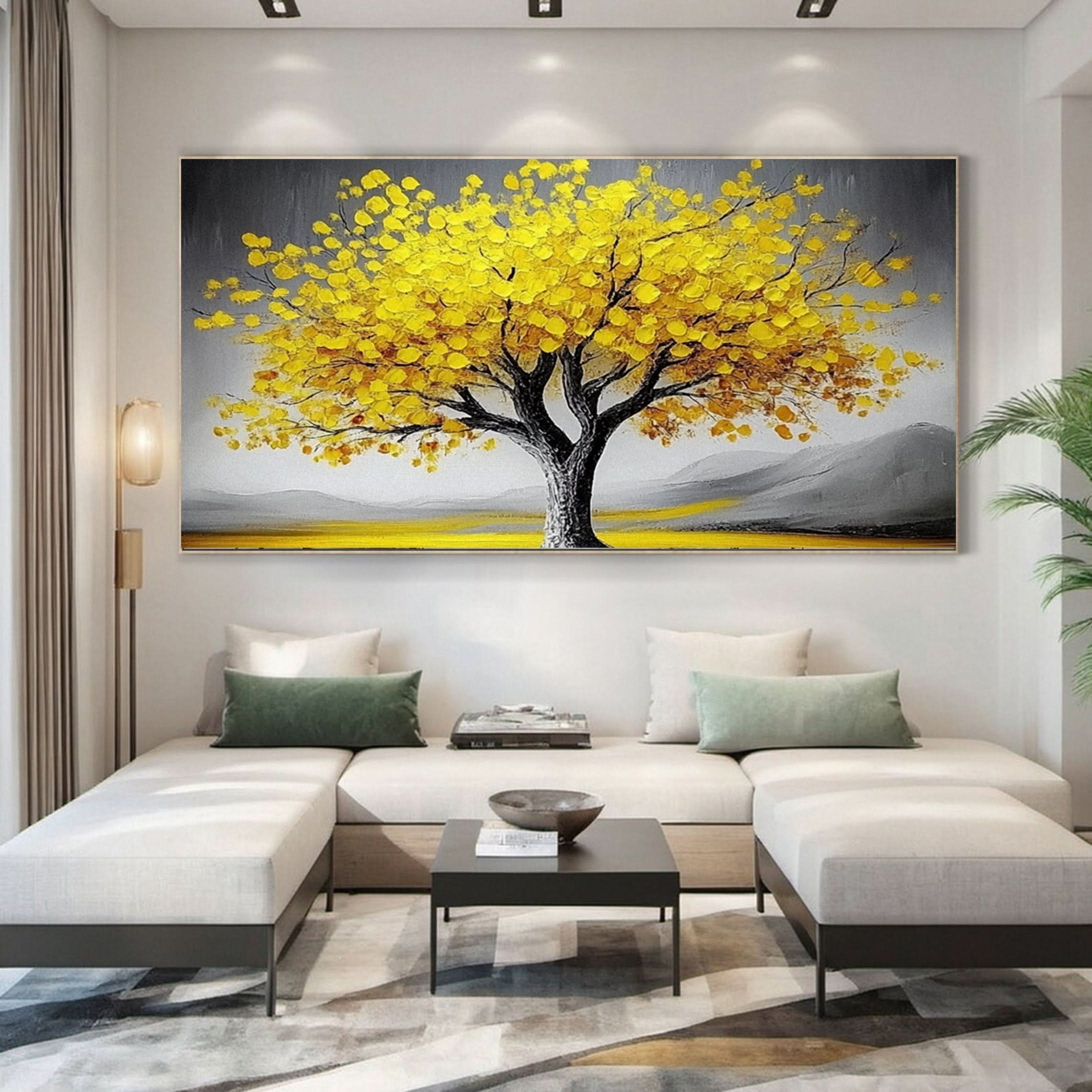 Golden Tree of Tranquility Canvas Art Luxurious Wall Decor #FT 058