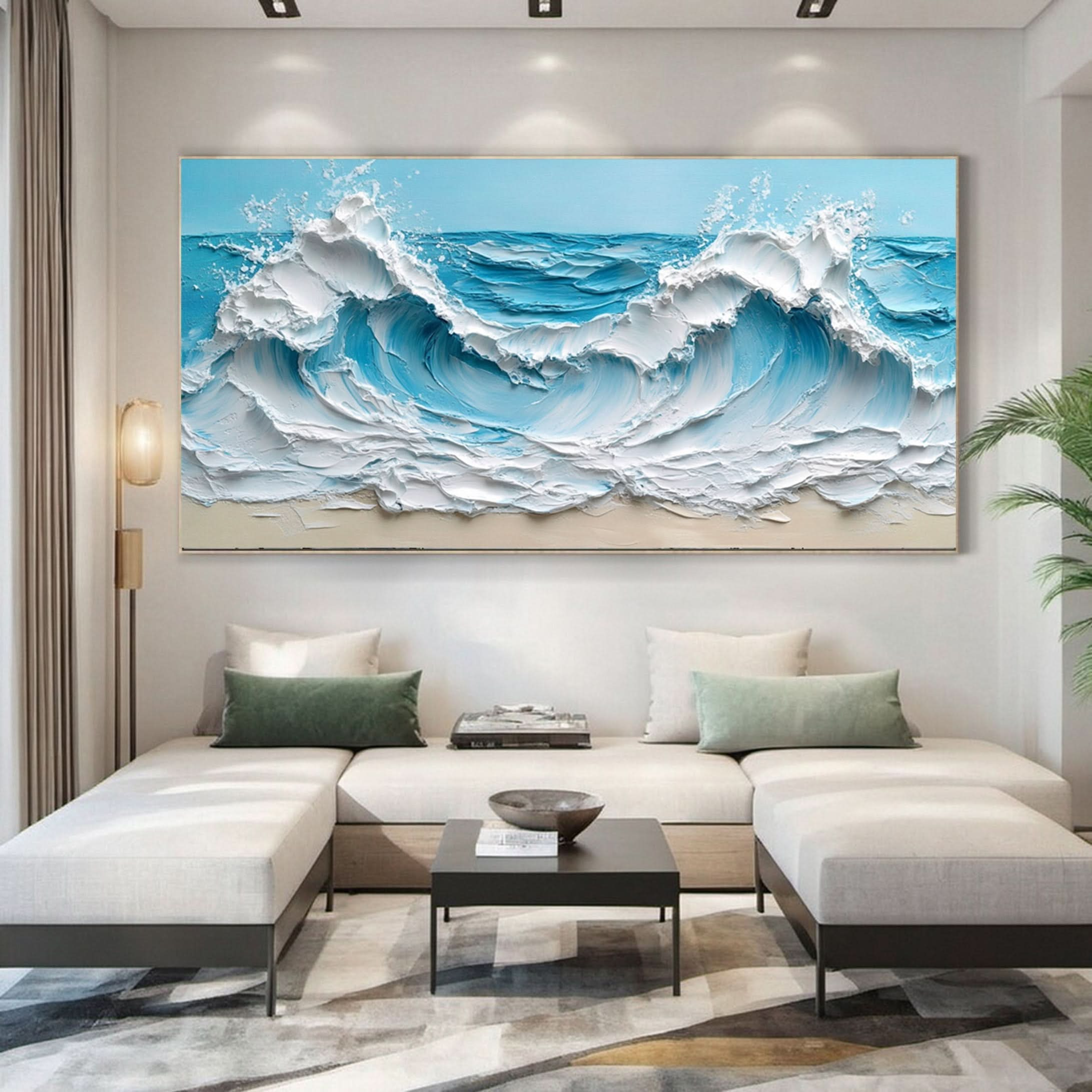 Ocean Majesty Large Textured Wave Wall Art #OS 041