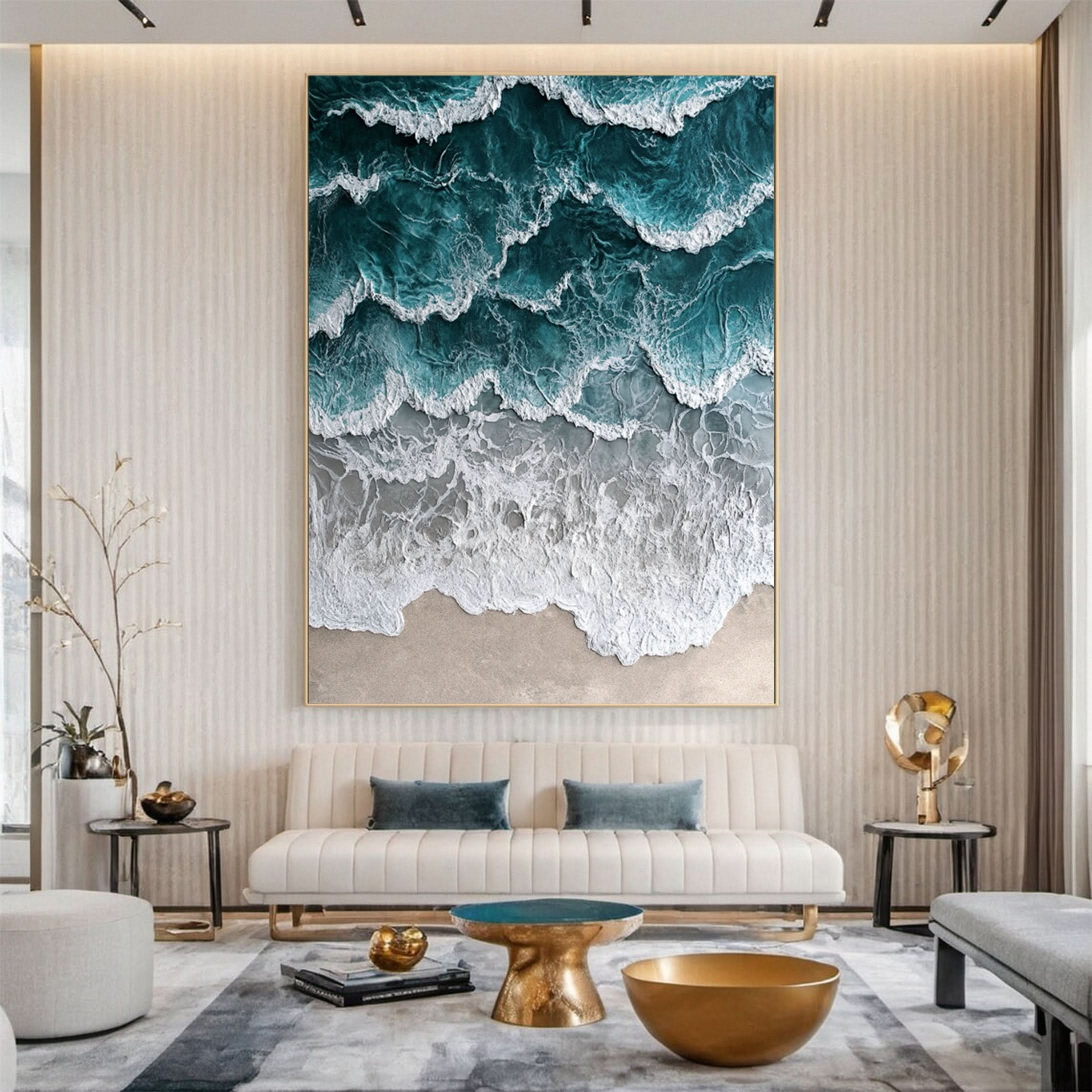 Large Textured Seascape Painting for Living Room Wall Art #OS 034