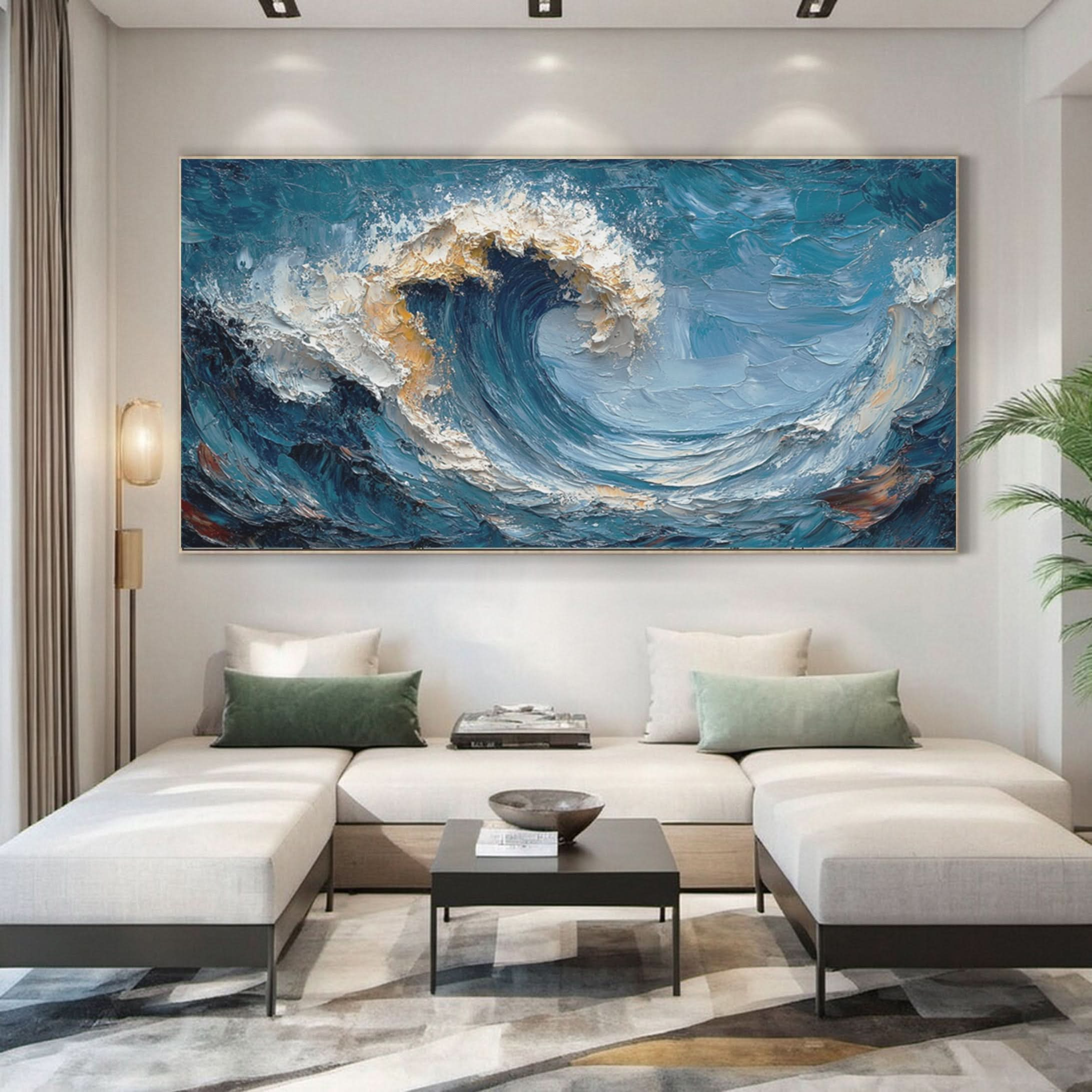 Ocean Majesty Large Textured Wave Wall Art #OS 042