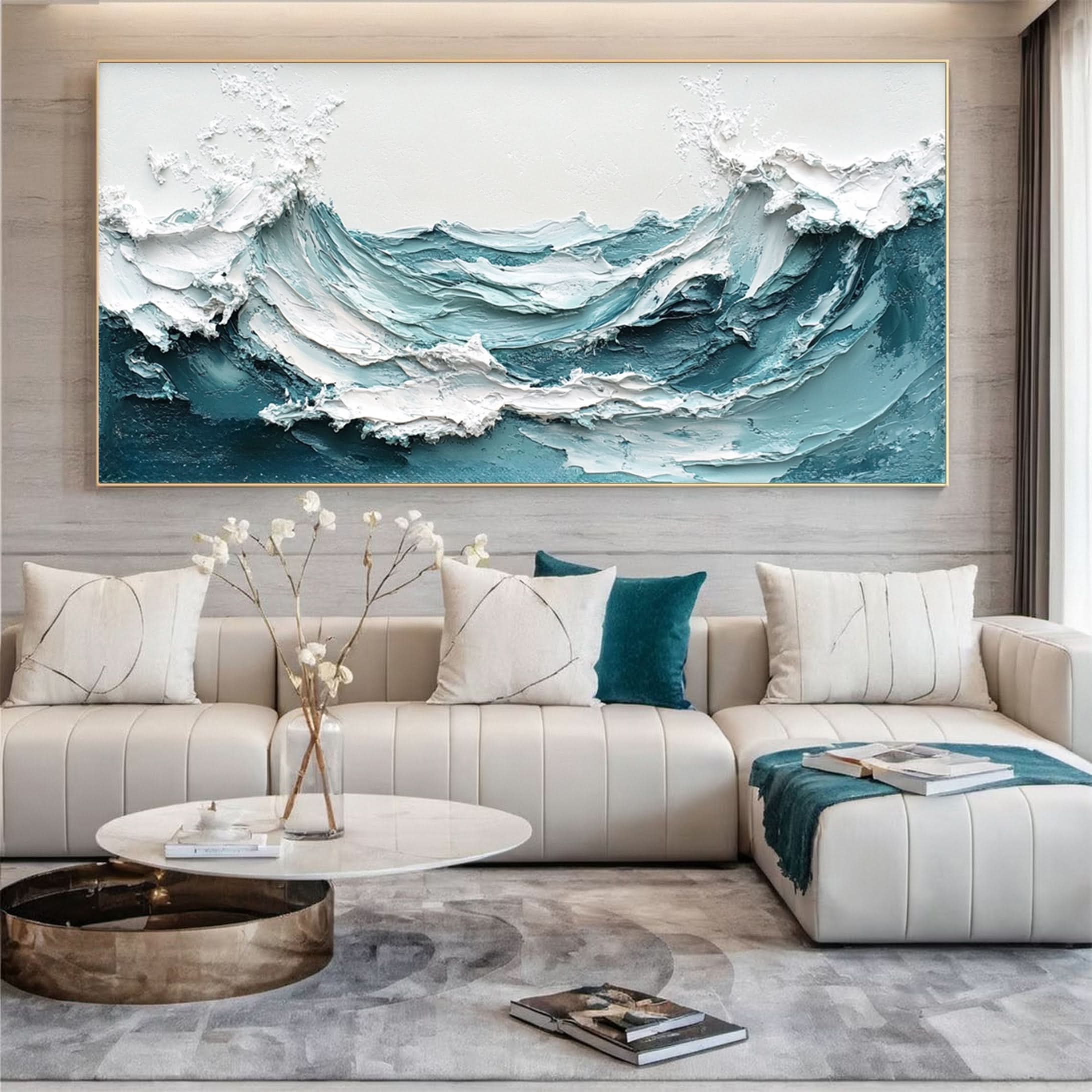 Ocean Majesty Large Textured Wave Wall Art #OS 046